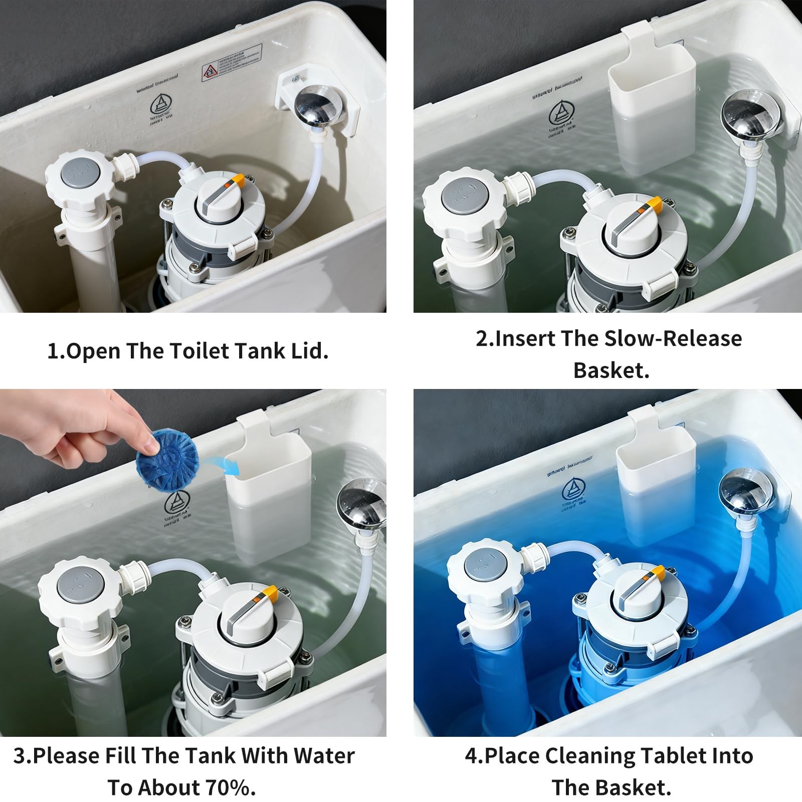 Premium Toilet Tank Tablet Holder – Plastic Hanging Cleaner Caddy (7.5” x 3….