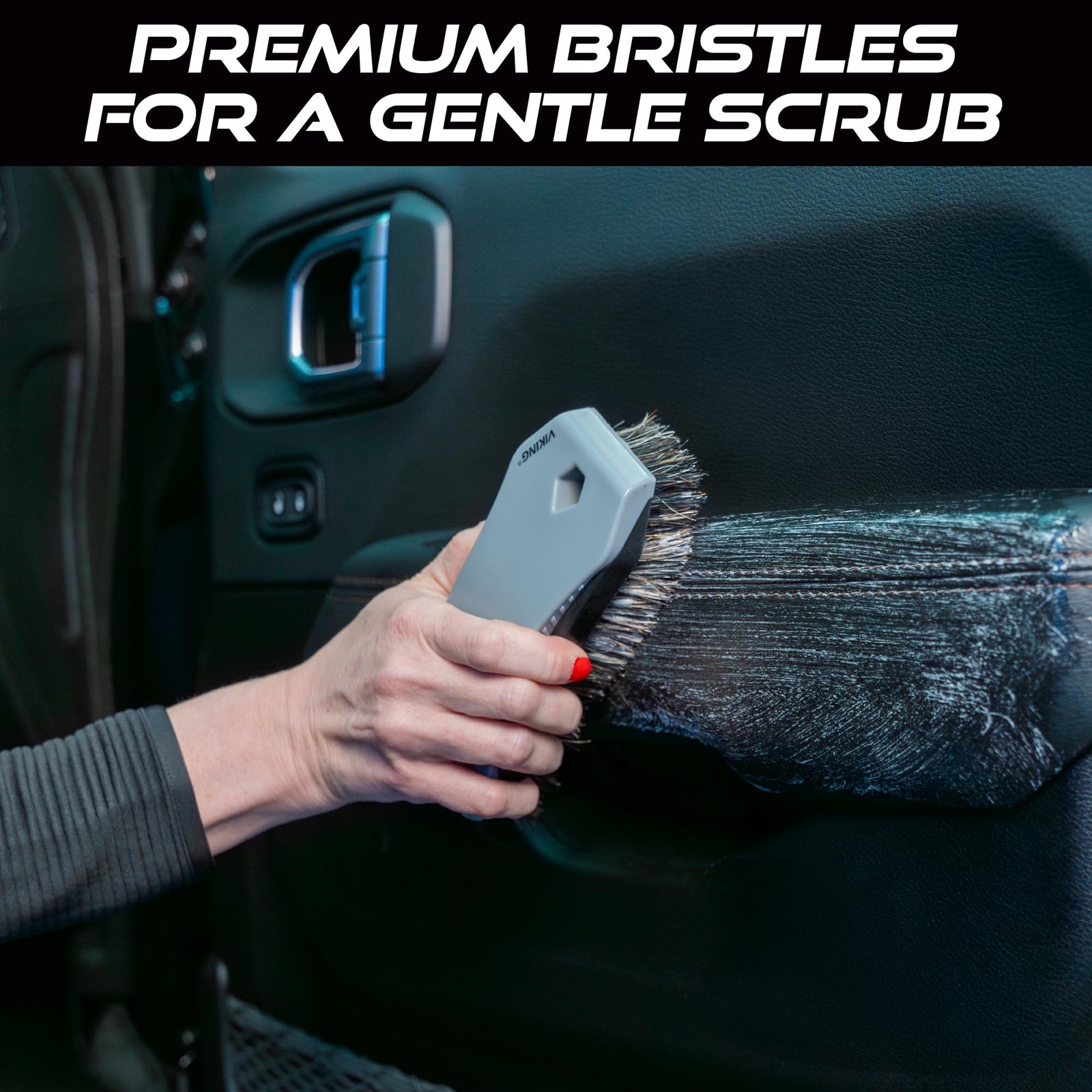 Leather Cleaner Brush, Horsehair Bristles for Car Interior, Cleaning Brush fo…