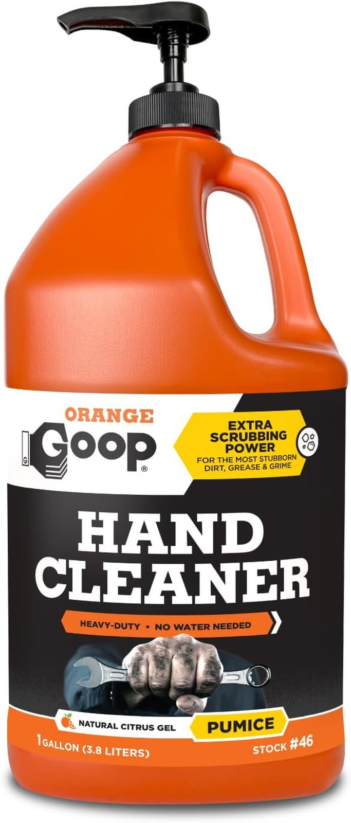 Orange Liquid with Pumice Multi-Purpose Waterless Hand Cleaner – 1 Gallon Pump B