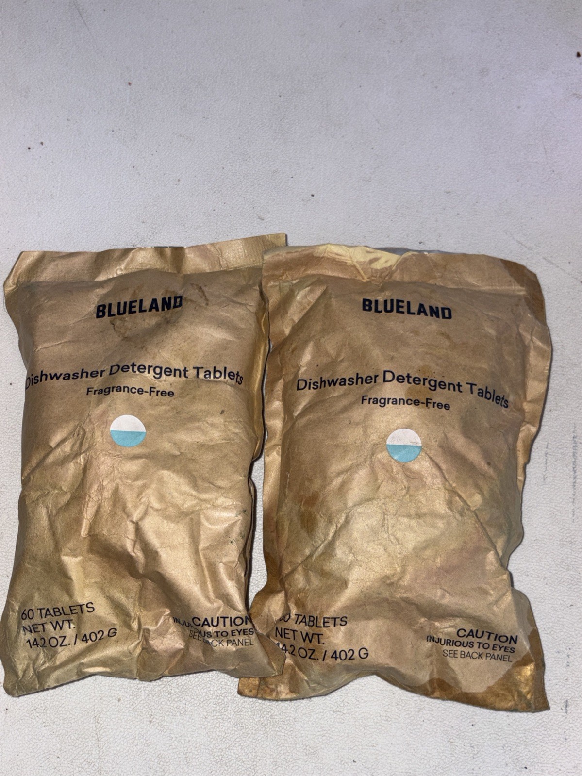 Lot Of 2 Blueland Dishwasher Detergent 60 Tablets Tablets – Scent-Free Stained