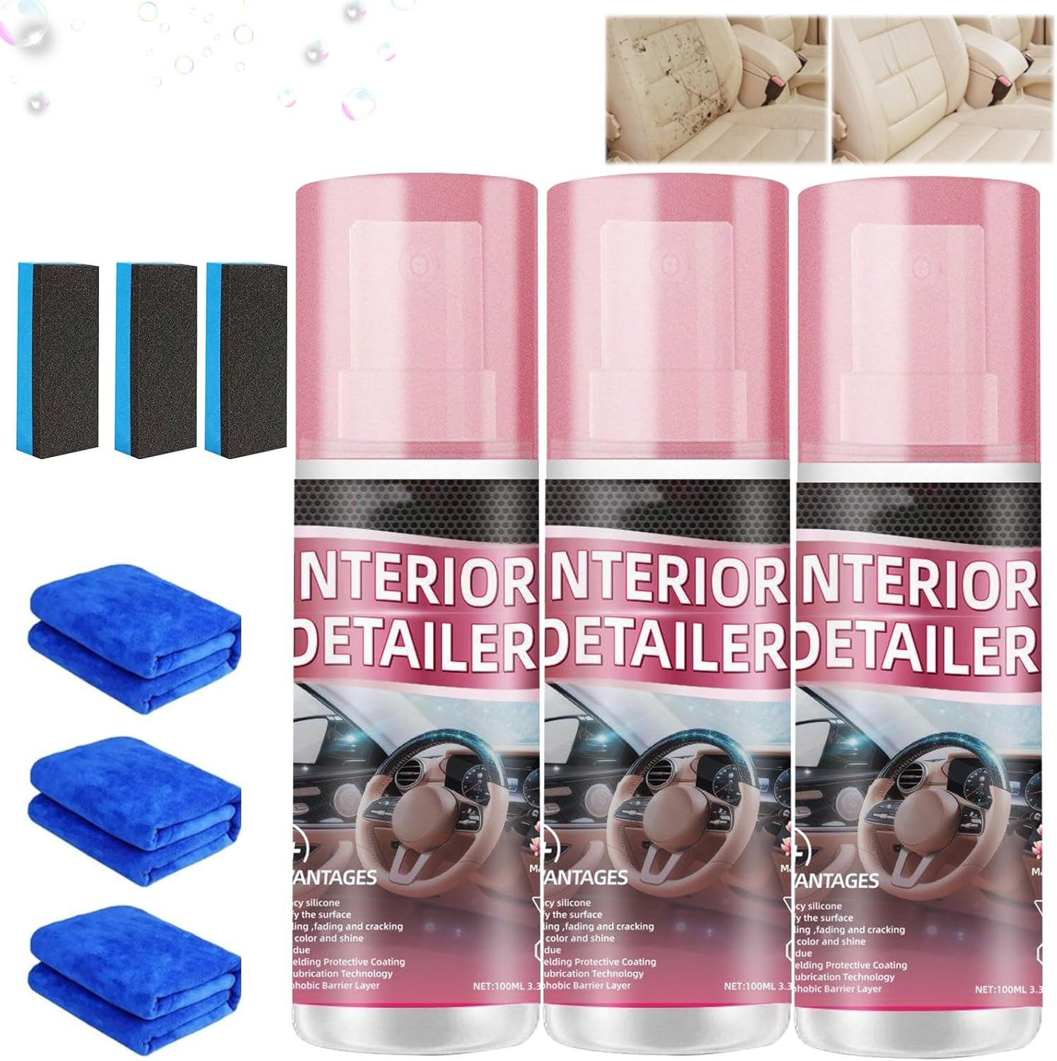 Polishing Cleaner Car Interior Spray, 2026 Upgrade Interior Detailer Spray for D