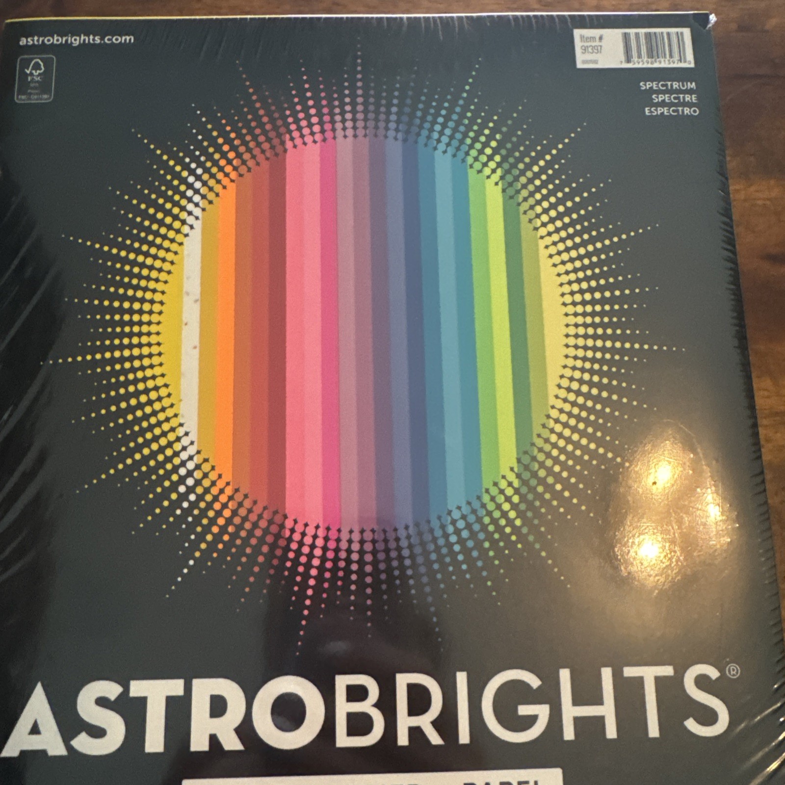 Astrobrights 91397 8.5″ x 11″ Color Paper – Assorted Spectrum Colors 200/PK New