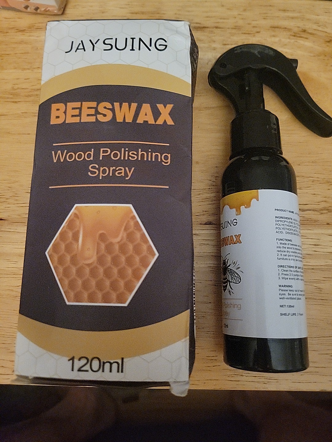 3X=JaySuing Beeswax Wood Polishing Spray and Restorer 120ml Exp 5/2028 New