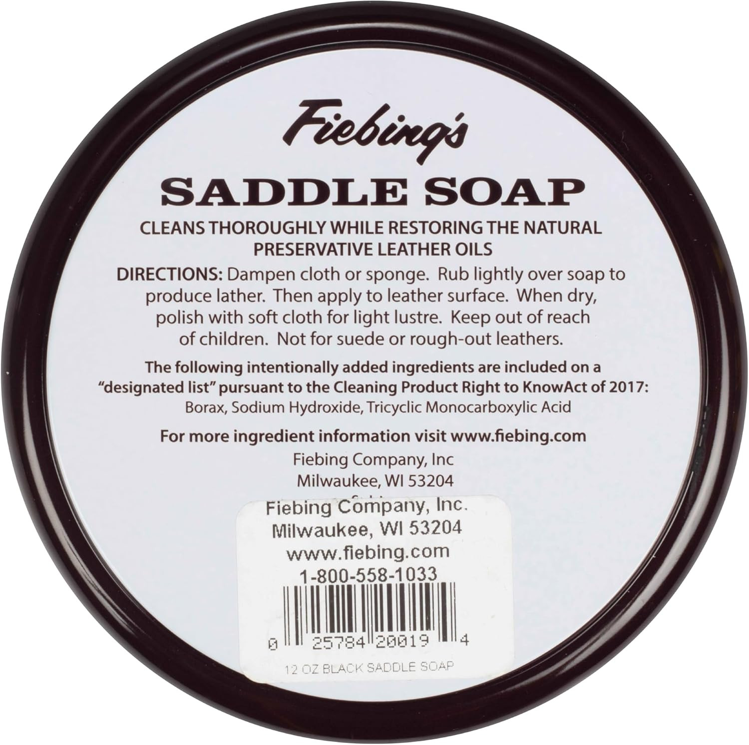 Black Saddle Soap (12Oz) – Leather Cleaner & Conditioner – Soften, Protect, Rest