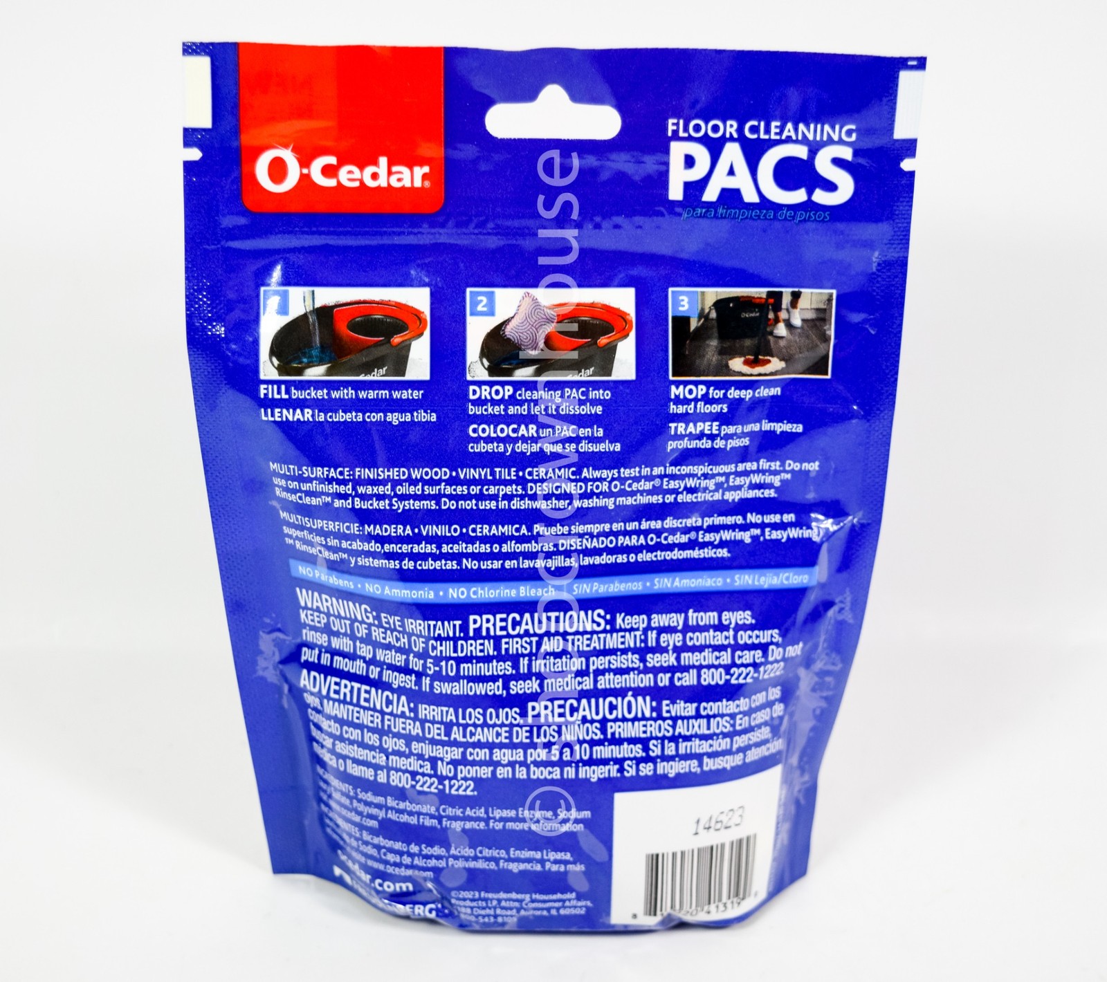 2 O-Cedar PACS Hard Floor Cleaner, Lavender Scent 10 Count = 20 total