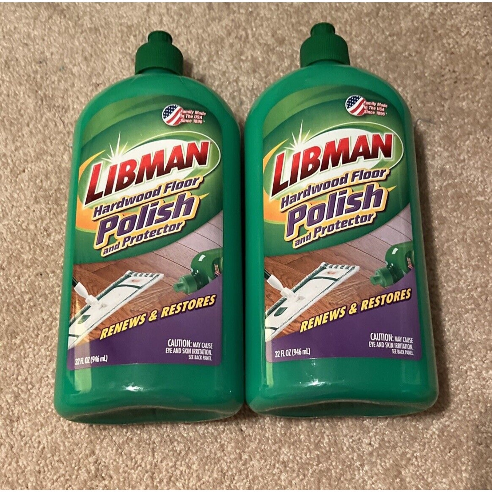 Libman Hardwood Floor Polish And Protector- 2 Pk 64 Oz Total