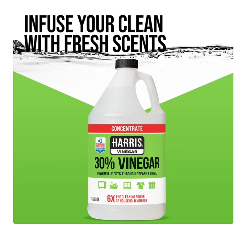 2 Pack- Harris 30% Vinegar Concentrate 1Gal Industrial Strength Cleaning Vinegar