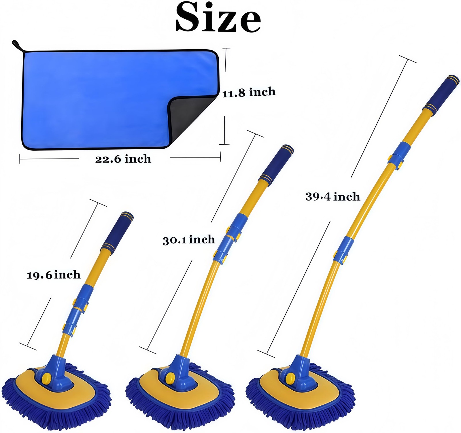 Car Wash Brush with Long Handle, Microfiber Towels Car Wash Kit Cleaning Supp…
