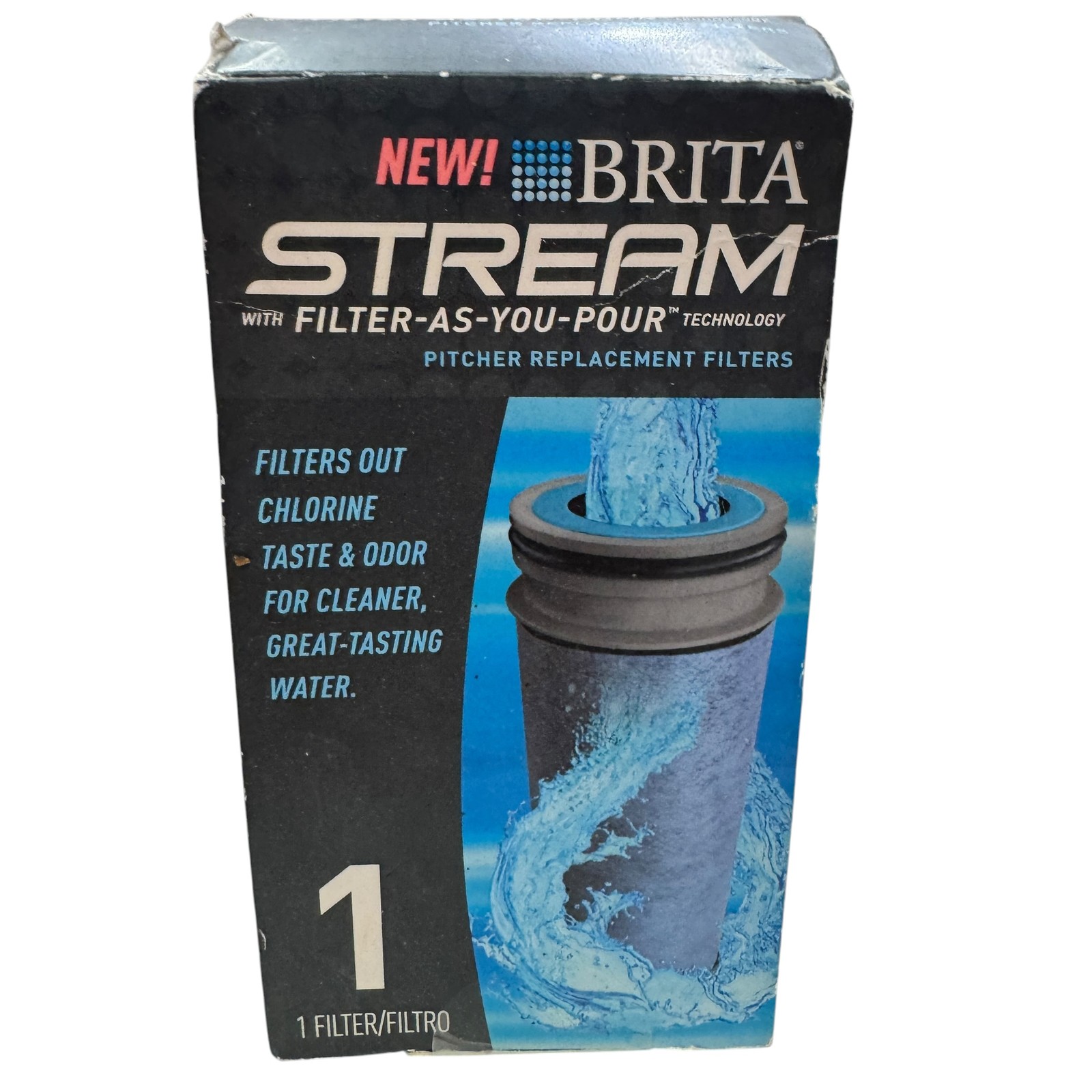 NEW Brita Stream Filter-As-You-Pour Pitcher Replacement Water Filter 1 Pack NSF