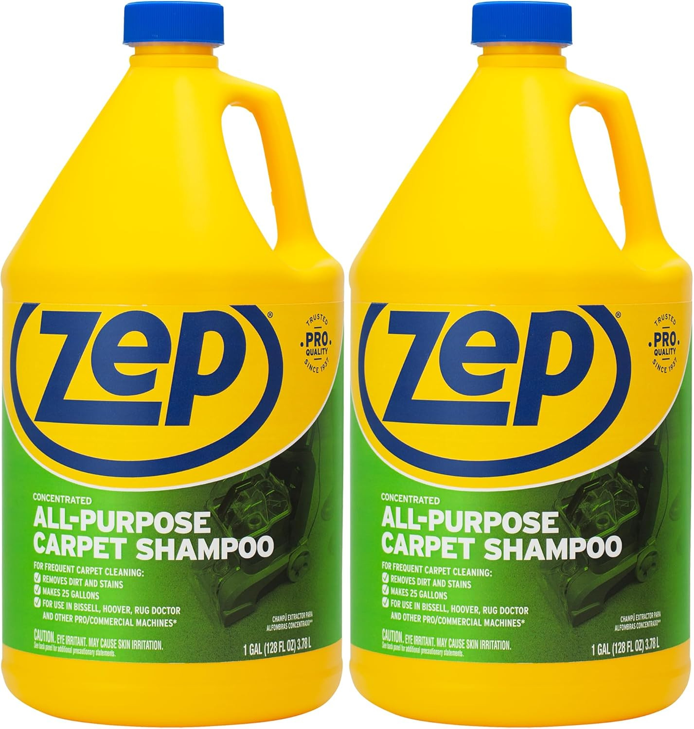 All-Purpose Carpet Shampoo Concentrate Cleaner – 1 Gallon (Case of 2) ZUCEC128 –