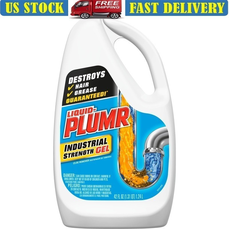 Industrial Strength Drain Clog Remover Gel Hair Grease Soap Scum 2-in-1 Formula