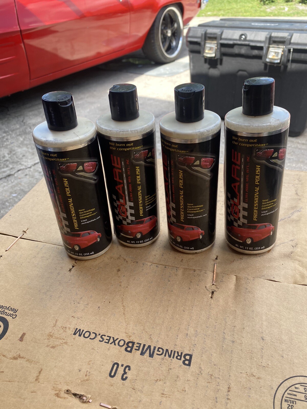 GLARE Ultra 2000 PROFESSIONAL AUTO CAR PAINT POLISH WAX 12OZ 4 BOTTLE LOT NEW!
