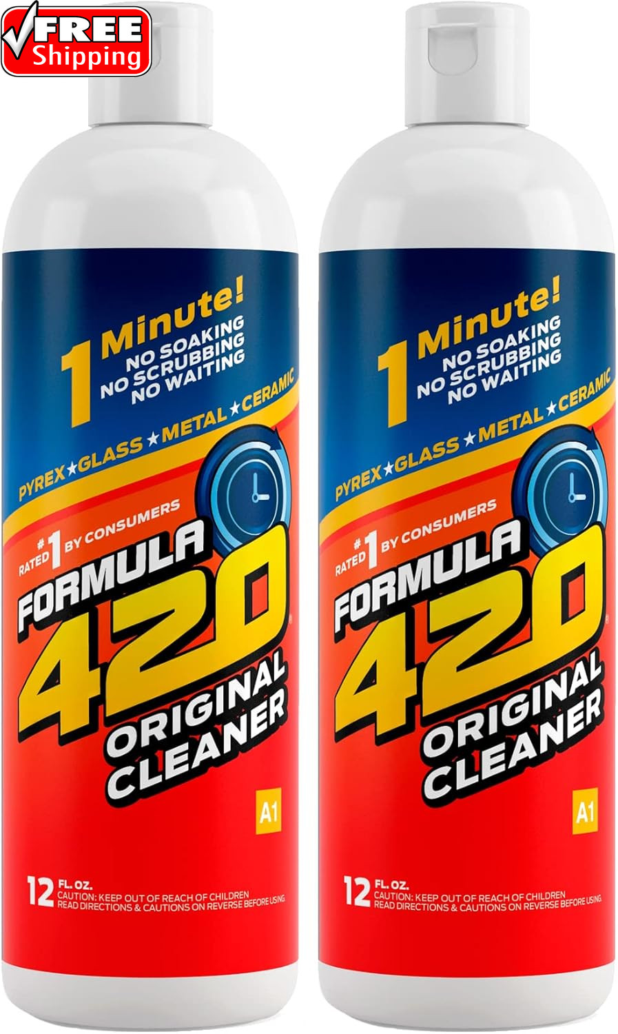 Cleaner – Glass, Metal and Ceramic – 12 Oz. Bottles. 2 Pack