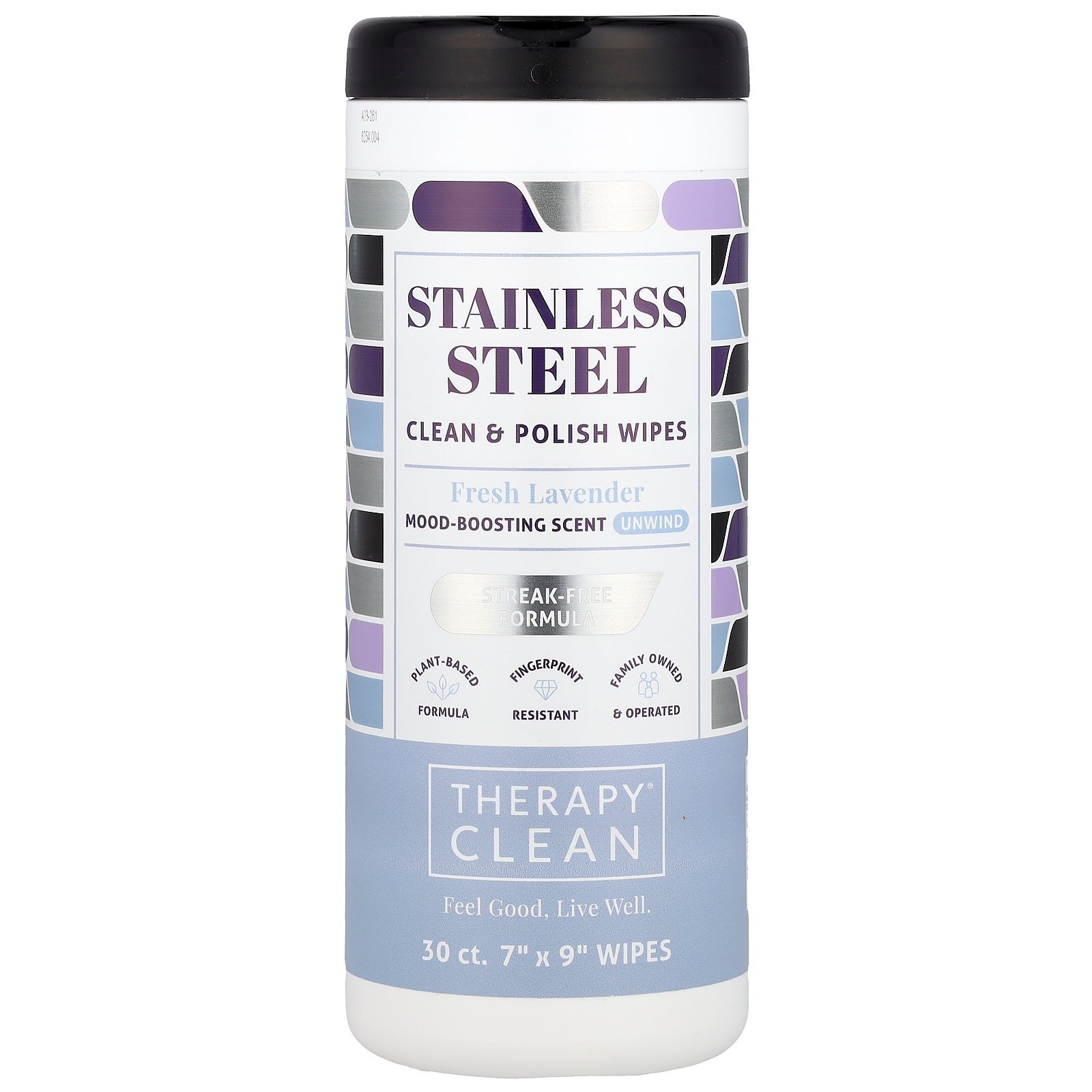Stainless Steel, Clean & Polish Wipes, Fresh Lavender , 30 Wipes