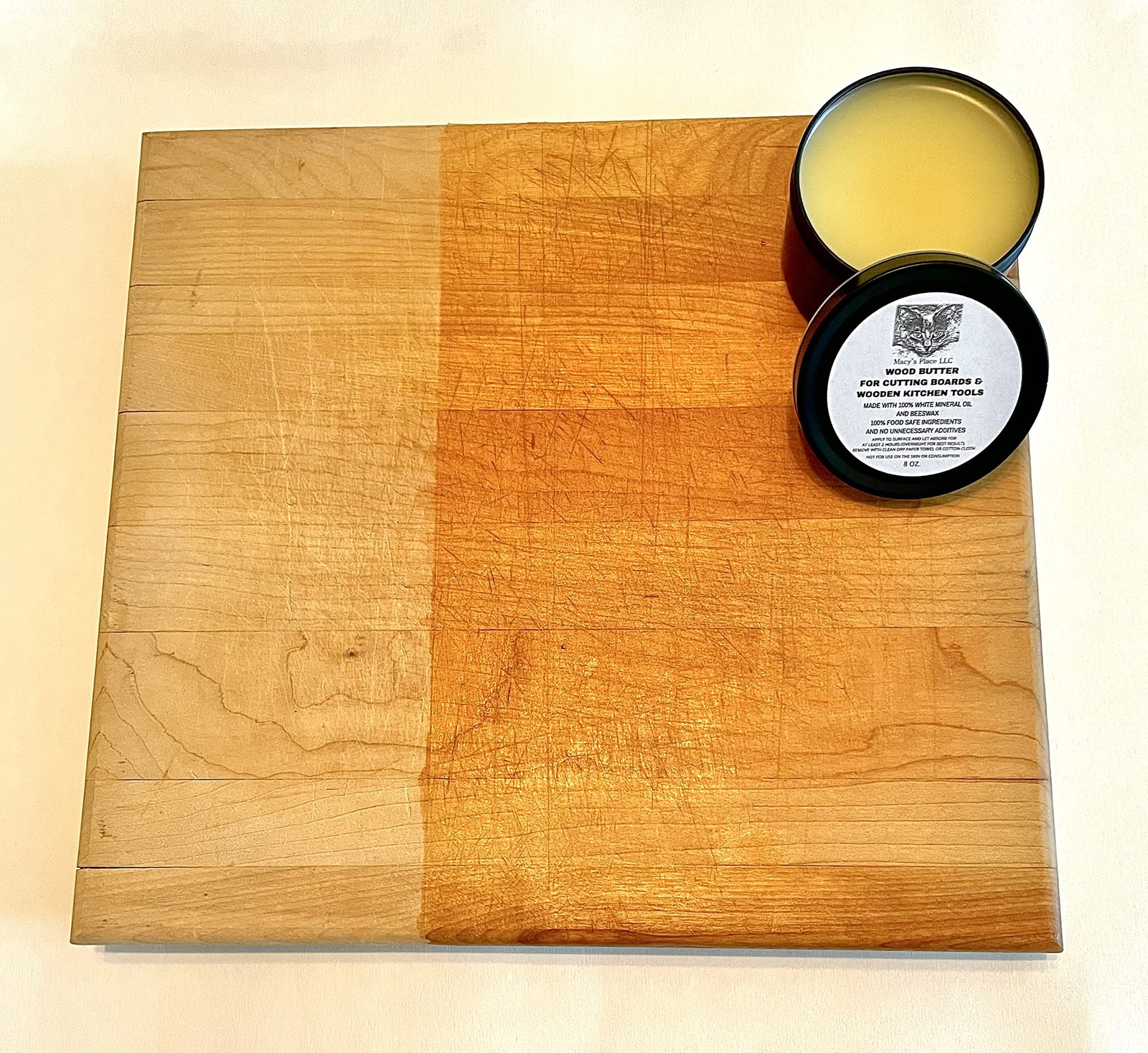 Wood Butter Cutting Board Wax – 8 fl oz – Conditioner for Butcher Block and W…
