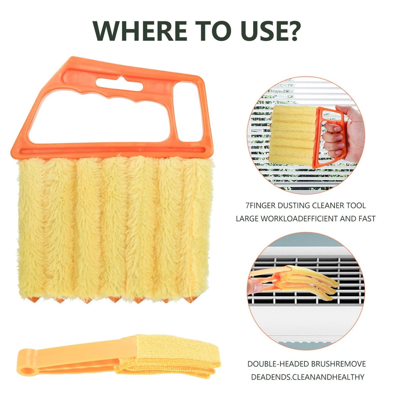 4pcs Venetian Blind Cleaner Set – 2 Finger Dusting Brushes & 2 Shutter Cleaners