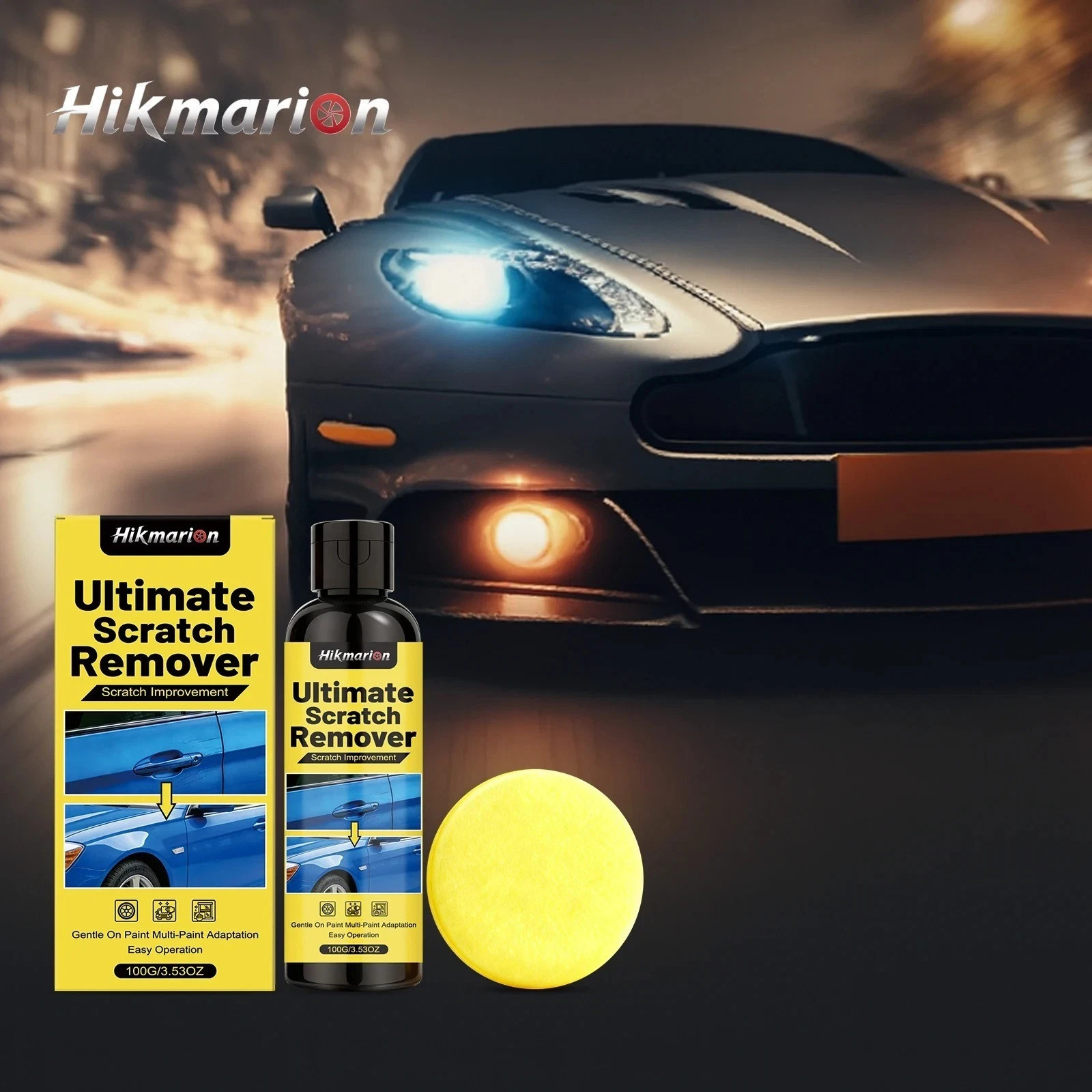 Universal Car Scratch Repair Kit Paint Restorer Polish Paste with Sponge 100g