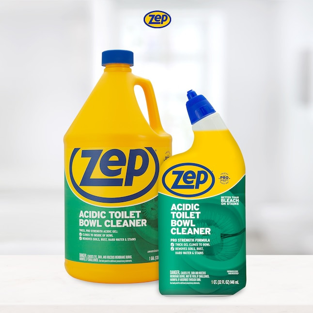 Zep Acidic Toilet Bowl Cleaner Professional-Grade Acidic Gel – 32 fl oz