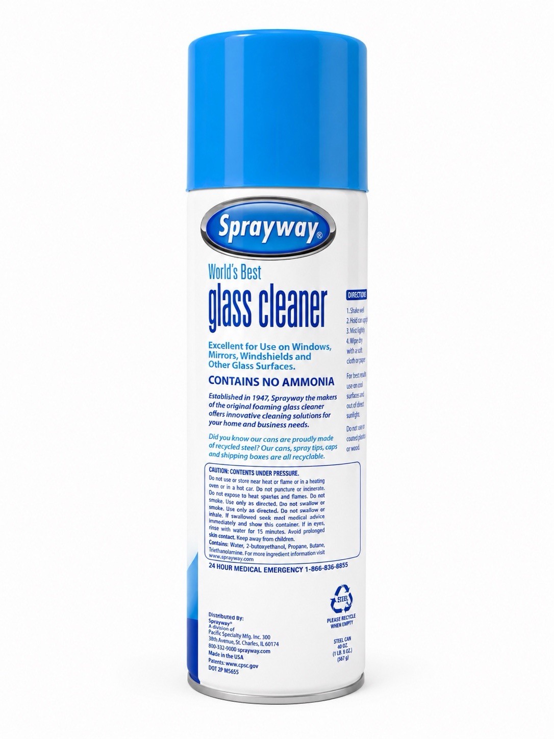 Sprayway Glass Cleaner Foaming Aerosol Spray, 19oz, Pack of 1 – NEW