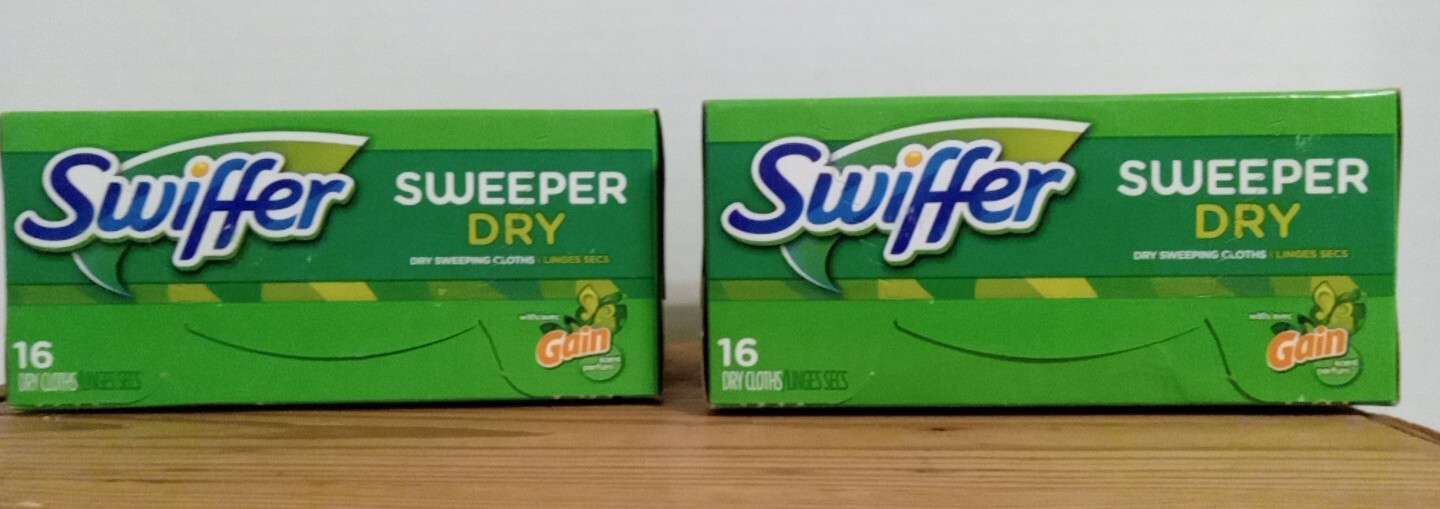 2- Swiffer Sweeper Dry Gains 16 Count