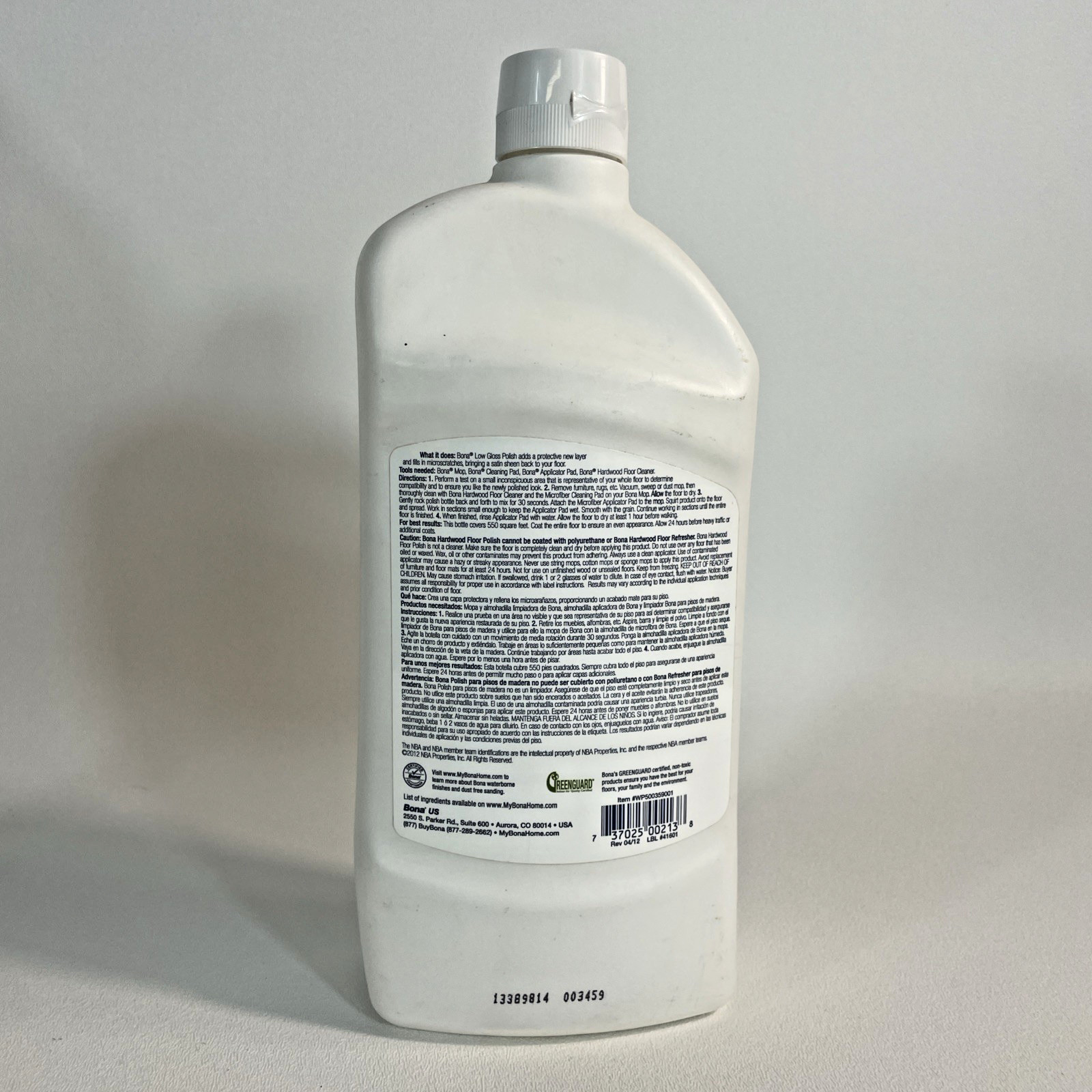 Bona Hardwood Floor Polish Low Gloss 36 oz Value Size Sealed Bottle