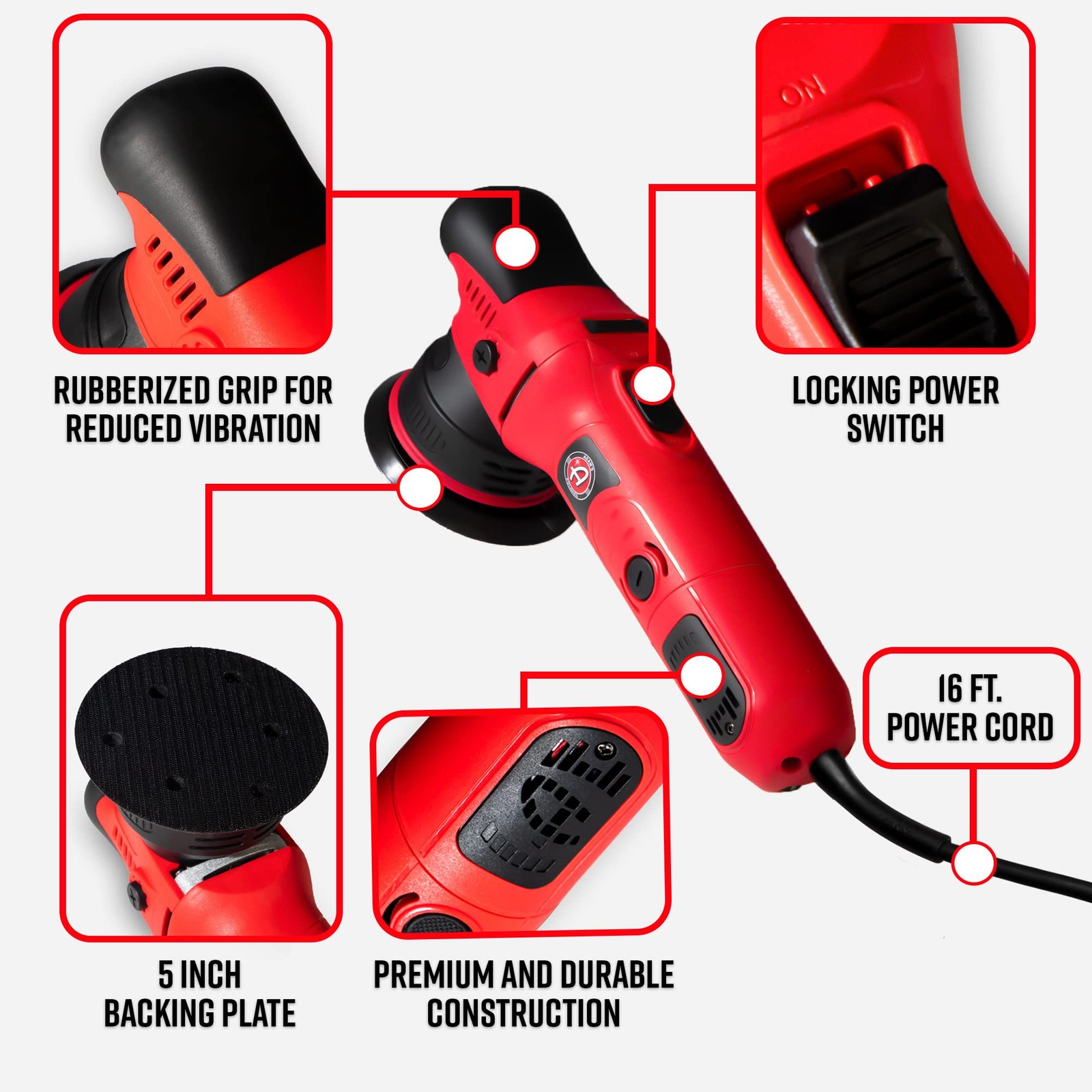 Adams 9mm Dual Action Car Polisher Buffer Car Scratch Remover For Car Detailing