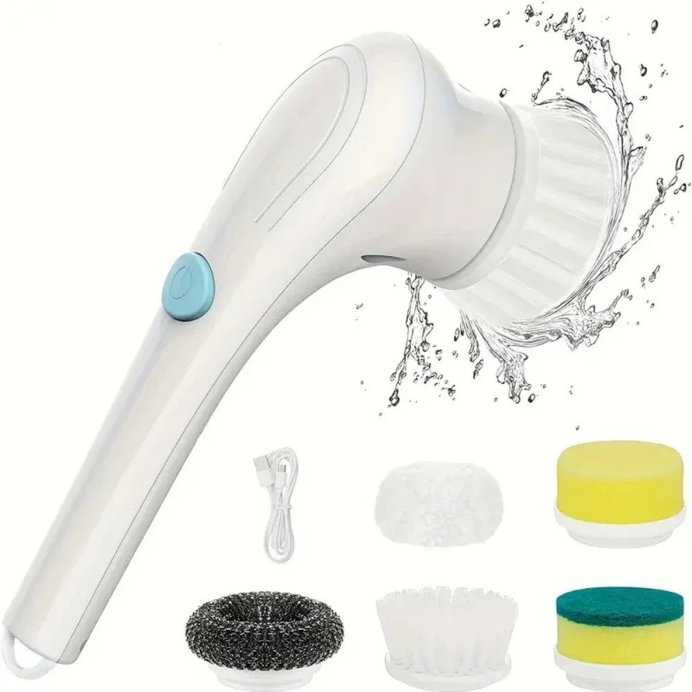 cordless electric cleaning brush 5 in 1 handled power scrubber for kitchen ,tile