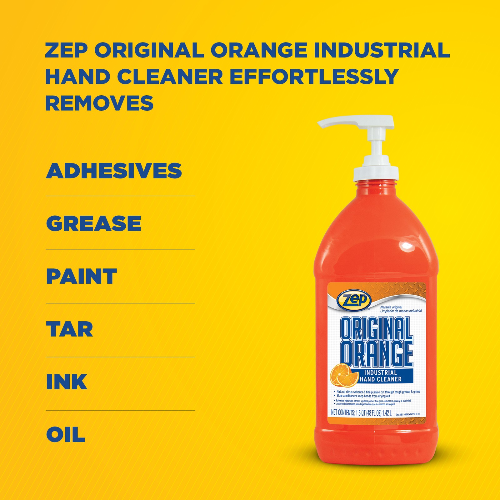 Zep Original Orange Industrial Hand Cleaner 48 Oz (Case of 6) – R45710- Contains