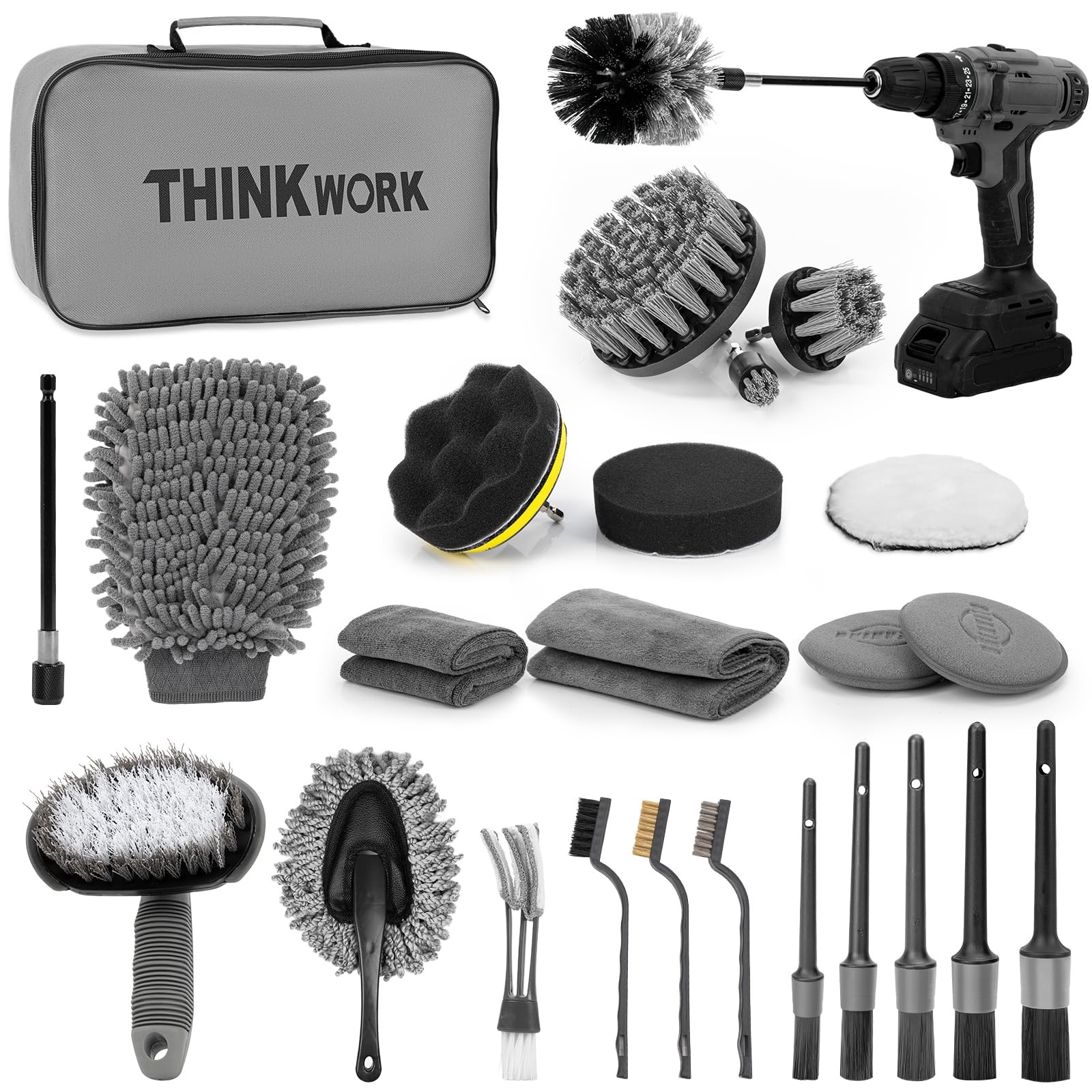 Car Detailing Kit, Car Detailing Brush Set, Car Cleaning Drill Brush Kit with…