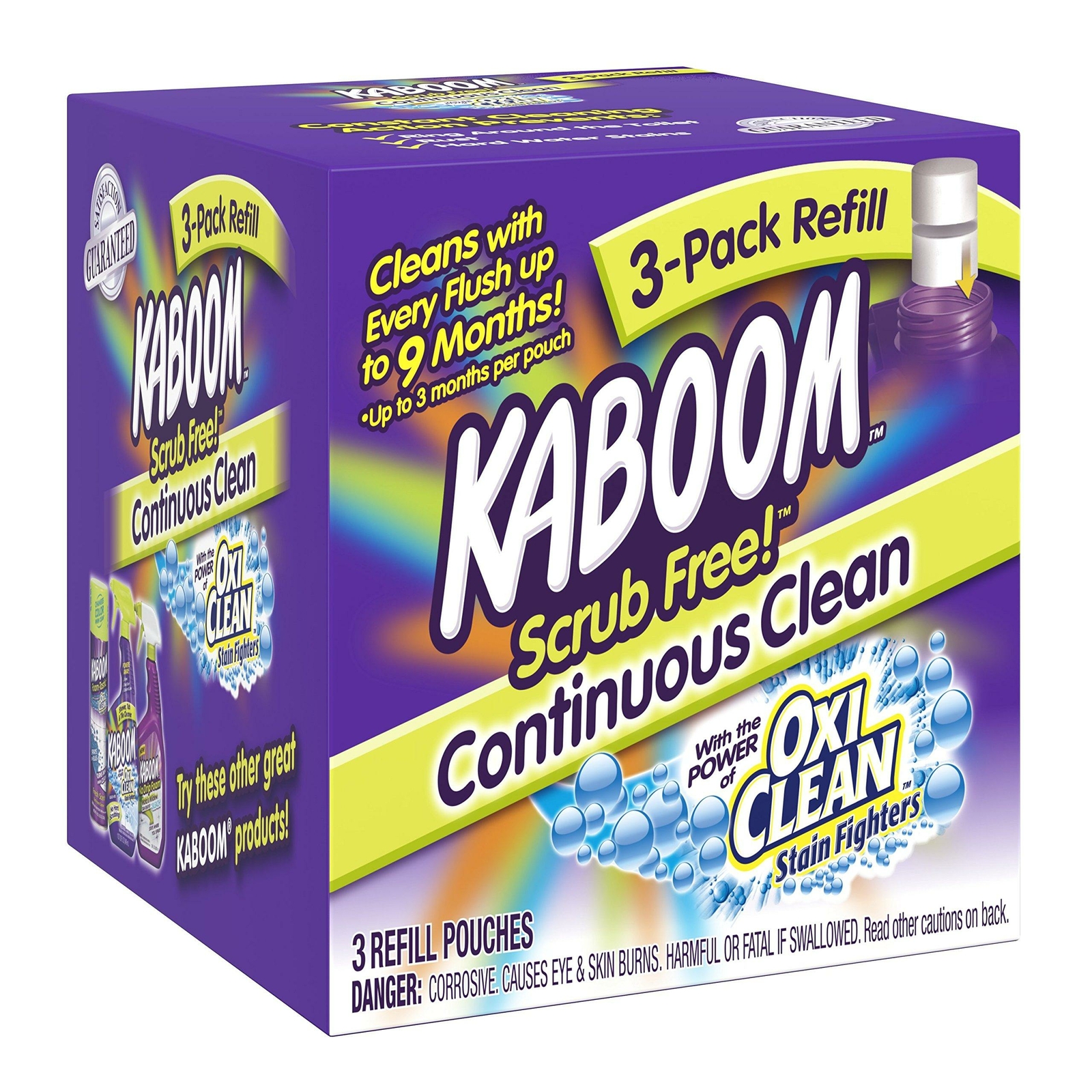 Kaboom Scrub Free! Continuous Clean with OxiClean 3-Pack Refill Refills