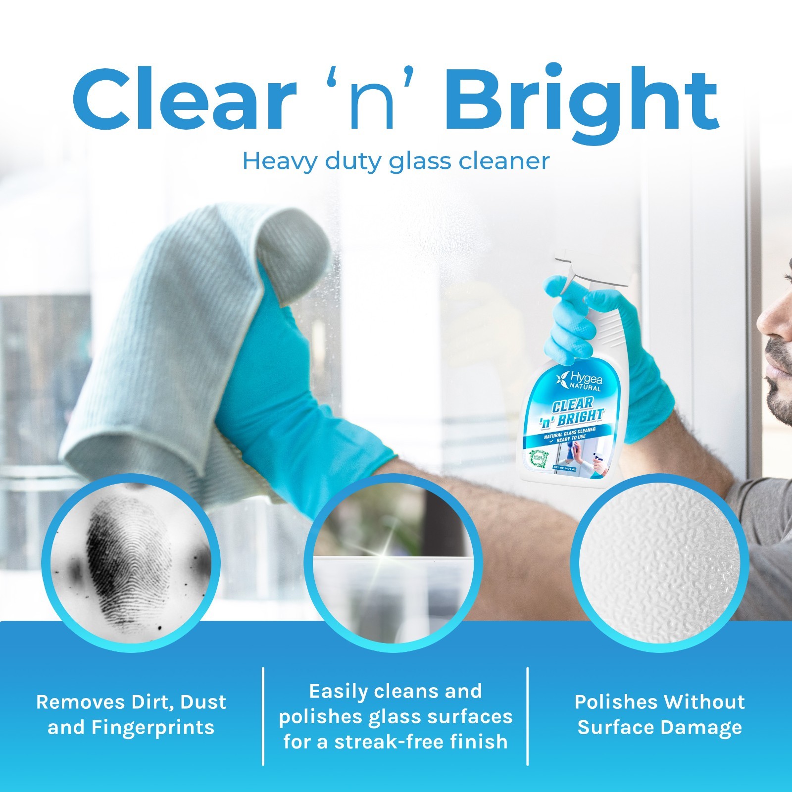 Hygea Natural Clear ‘n’ Bright – Natural Glass Cleaner