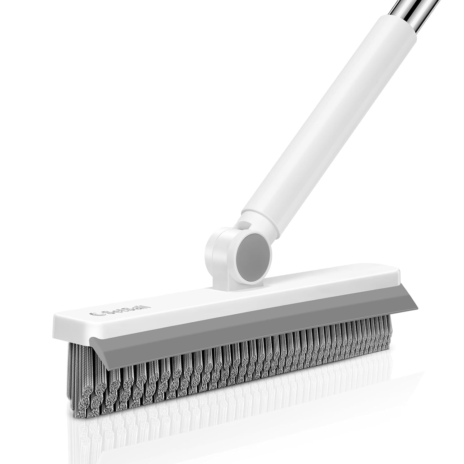 Long Handle Grout Cleaner Brush V Shaped Swivel Head Floor Scrub Brush with