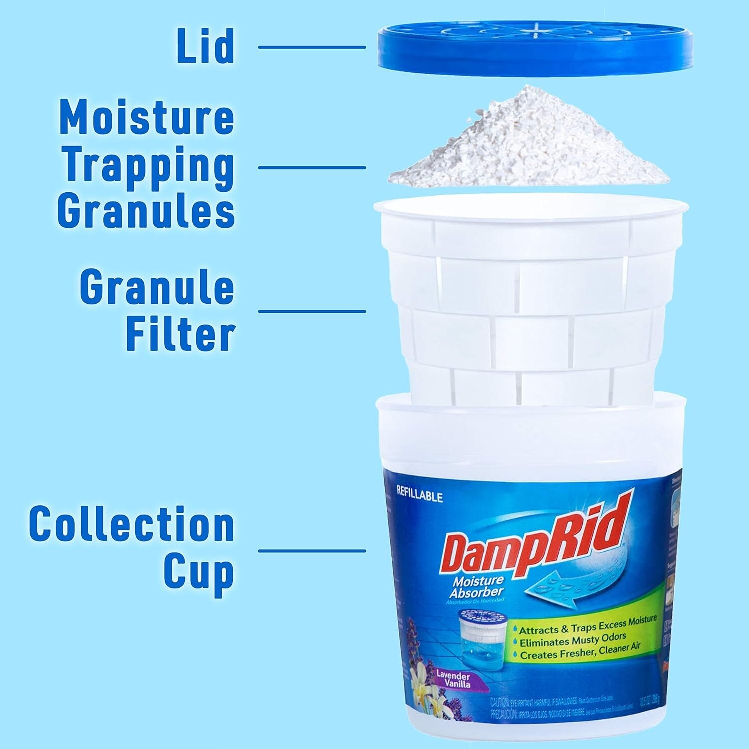 Refillable Absorber Traps 10.5oz Moisture – Long-lasting Freshness, 4 Pack