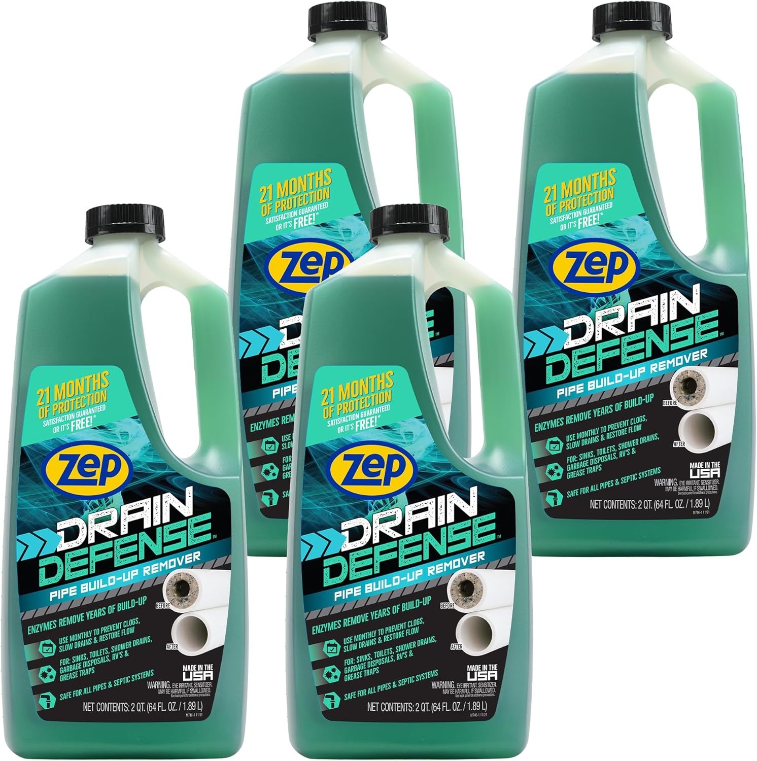 Drain Defense 64 oz Professional Strength Pipe Cleaner – Eco-Friendly Formula