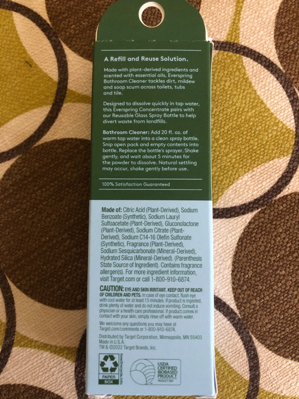 Ever Spring Bathroom Cleaner Concentrate Lemon & Mint Add Water Home Maintenance