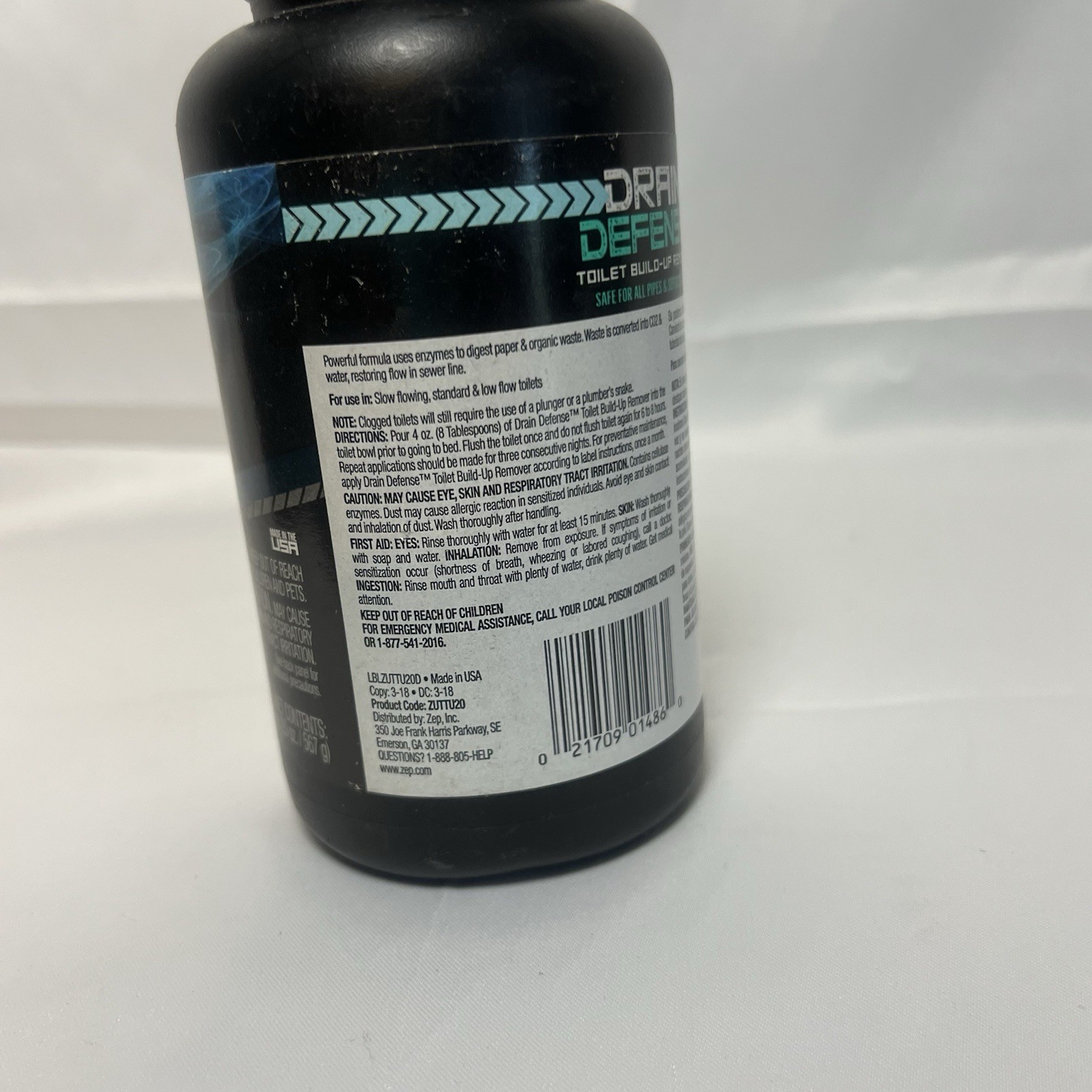 Drain Defense Enzymatic Drain Cleaner Powder – 20 Ounces – Safe for Pipe