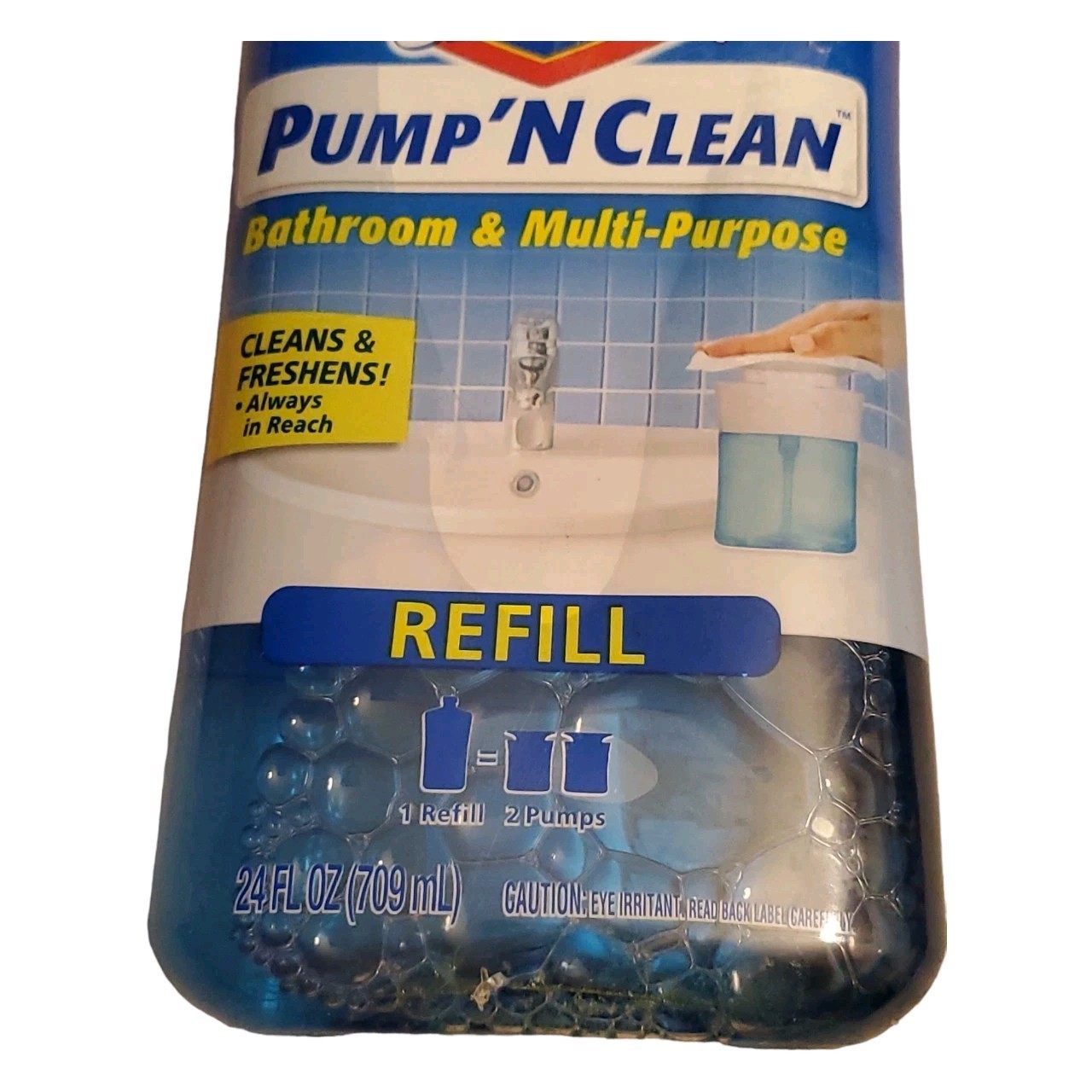 Clorox Pump ’N Clean Bathroom Multi Purpose Refill 24 oz Rain Clean
