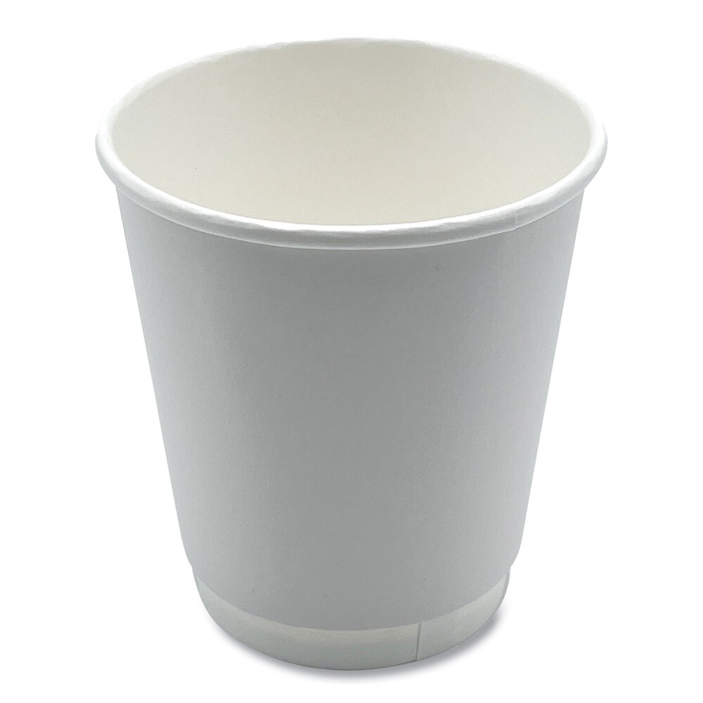 Boardwalk DW10HCUPPK 10 oz Double-Walled Paper Hot Cups – White (25/PK) New