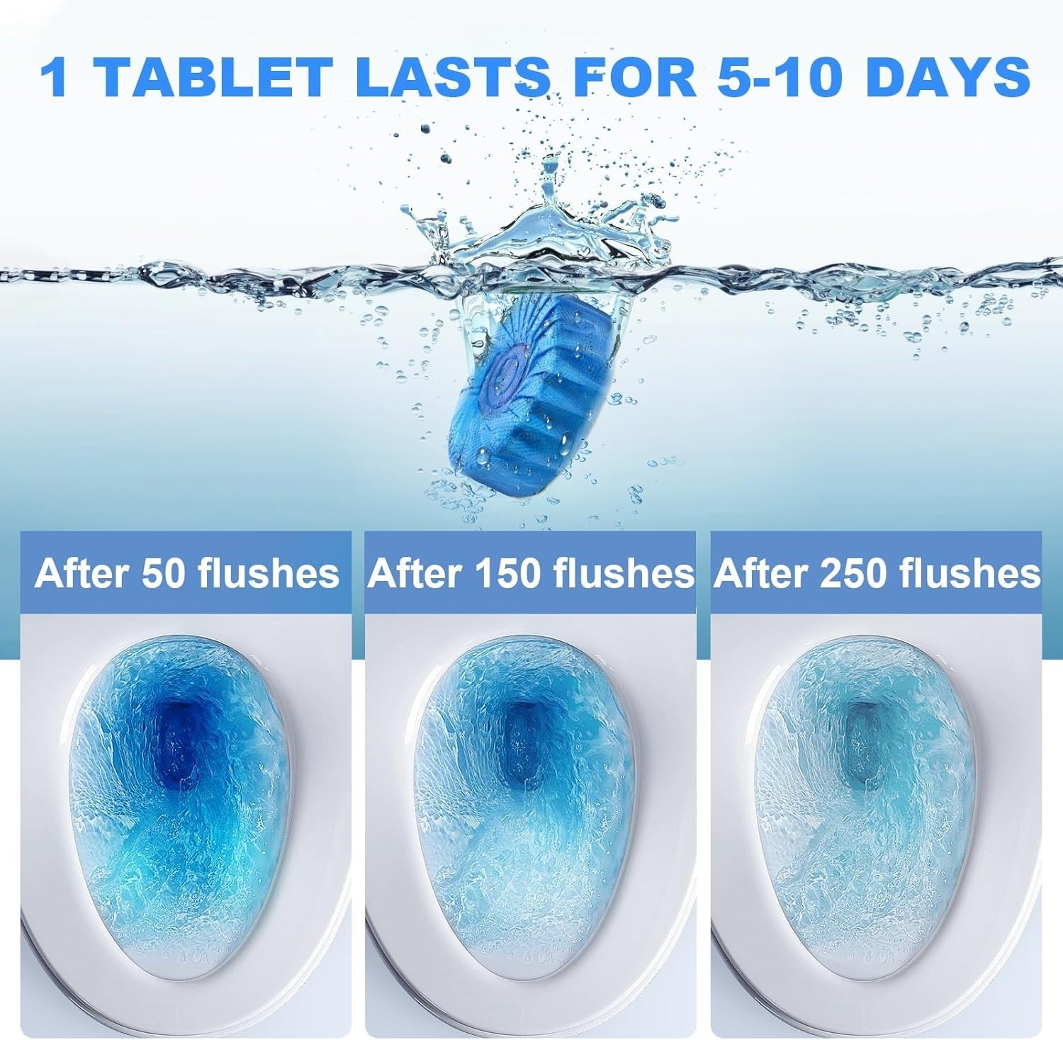 100 Pack Toilet Bowl Cleaner Tablets, Long-Lasting Bathroom Toilet Tank Cleaner.
