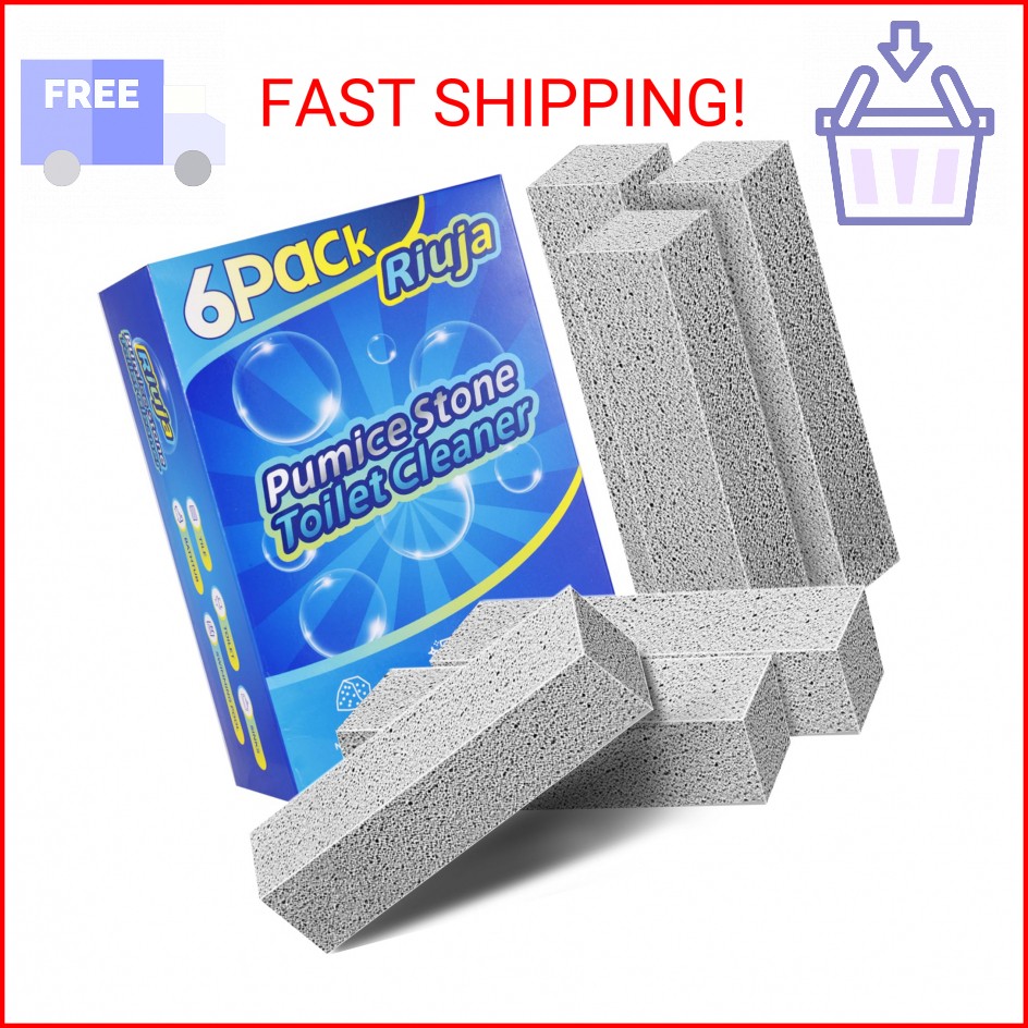 6 Pack Pumice Stone Toilet Bowl Cleaner, Pumice Stone for Cleaning, Powerfully C