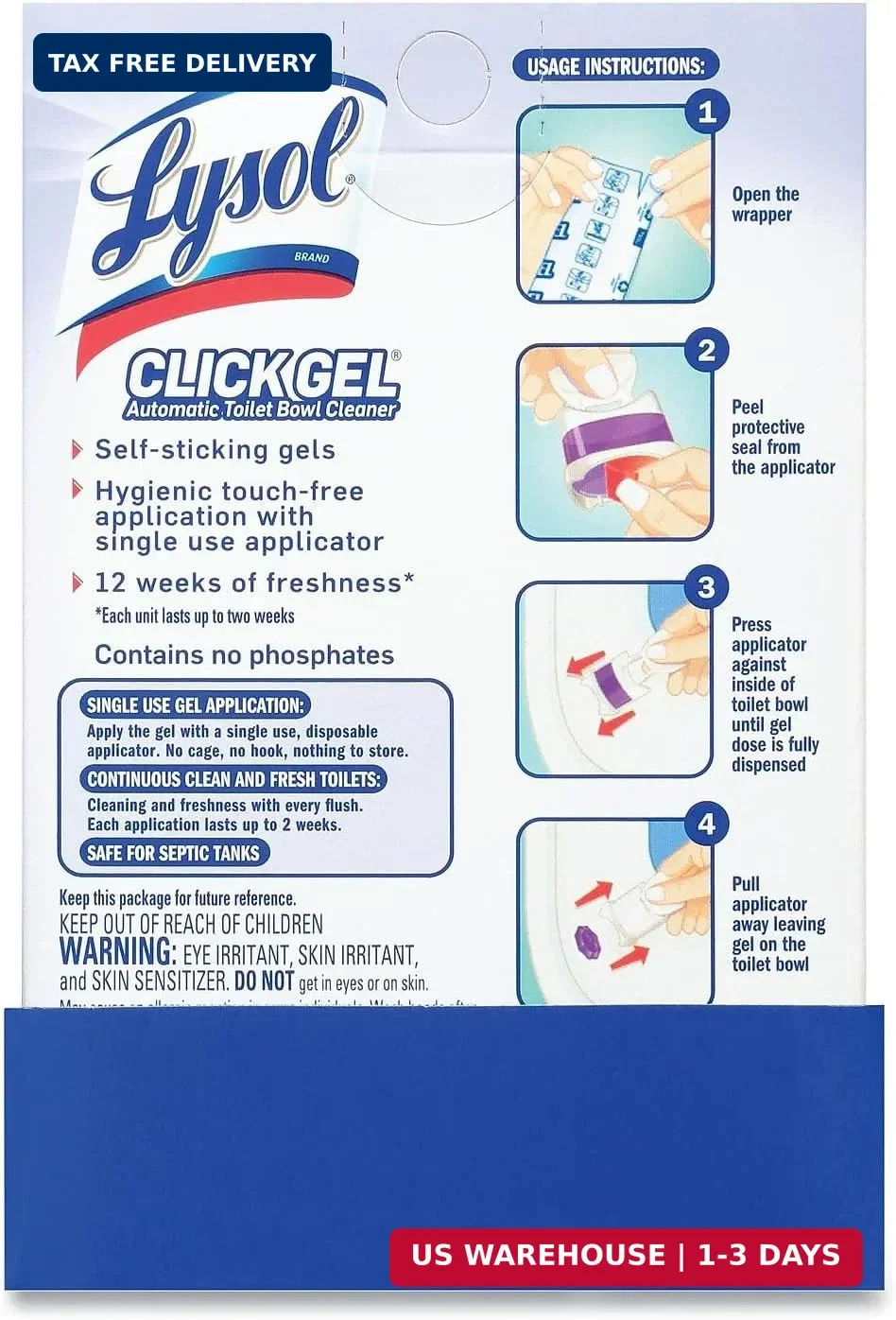 Lysol Click Gel Automatic Toilet Bowl Cleaner, Bathroom Essentials, Toilet Fresh