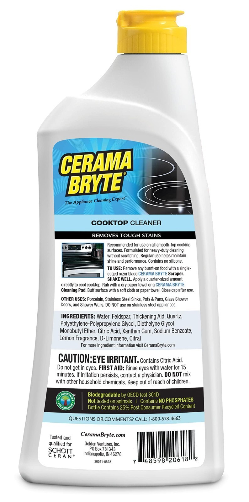Cooktop Cleaner for Glass-Ceramic Surfaces, 18 oz – 4 Pack, Streak-Free Shine
