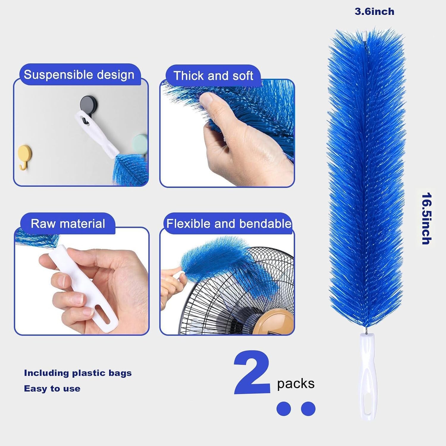 Fan Cleaner Brush, Fan Brush Cobweb Duster Microfiber Duster Ideal for Ceiling