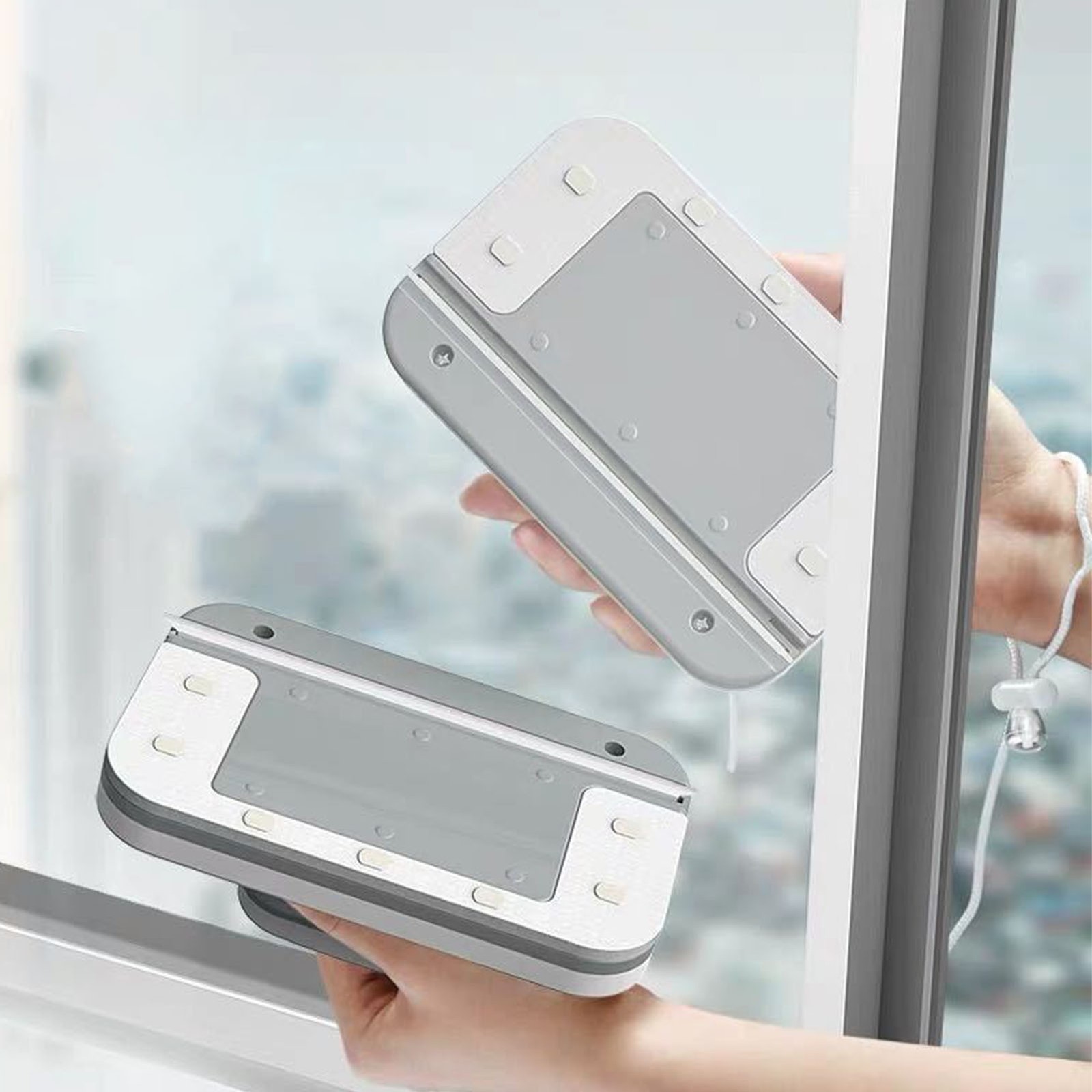 Magnetic Window Cleaner Sturdy Tool For Use Gray 15x10cm Premium
