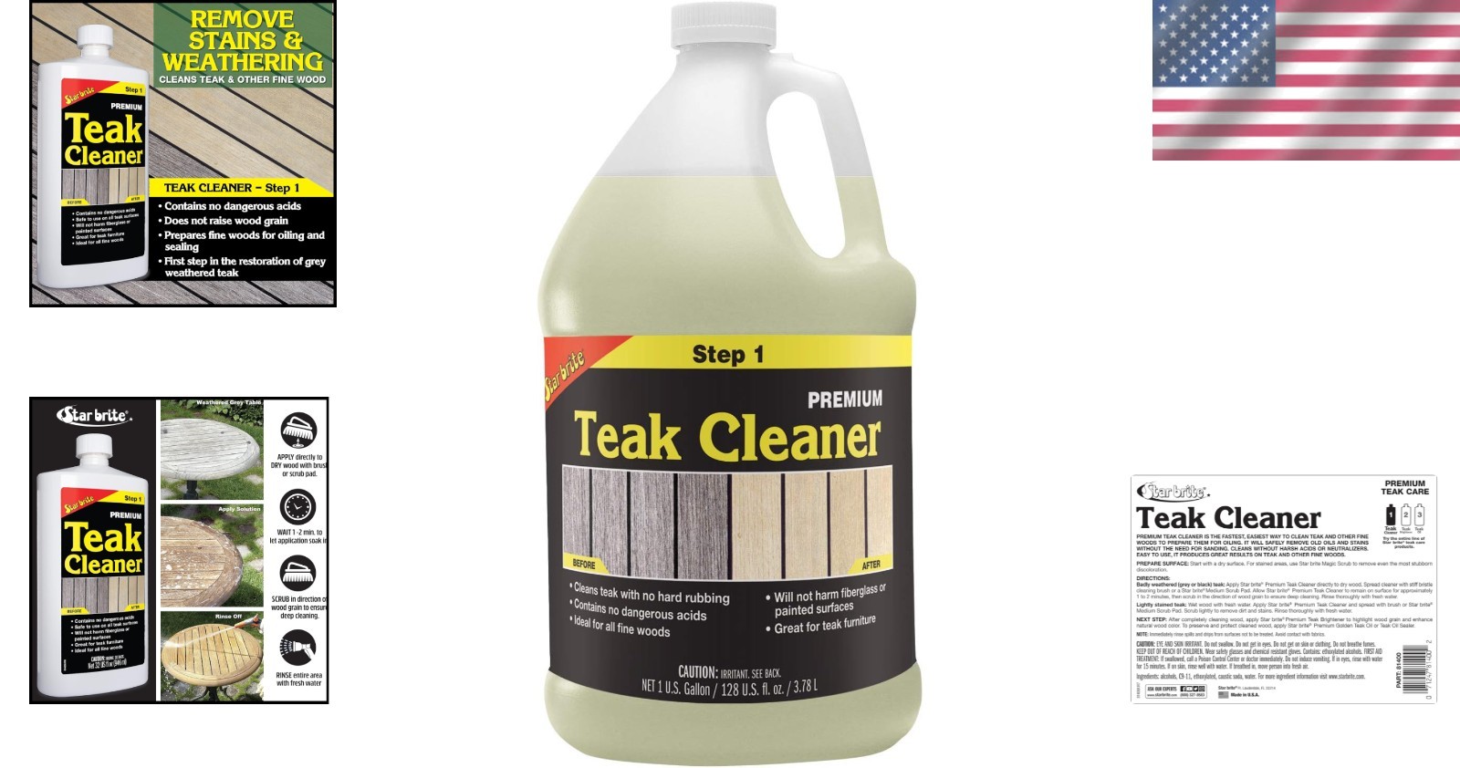 Teak Cleaner 128 Fl Oz for Restoring Weathered Teak Furniture