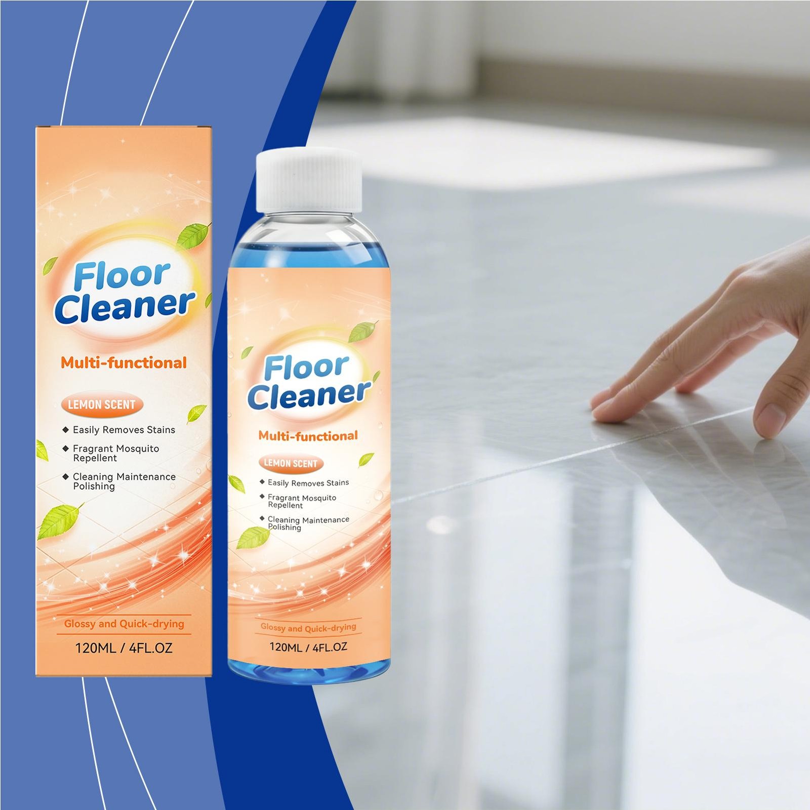 Floor Cleaner for Mopping 120ML Lemon Scent Quick-Drying Glossy Liquid