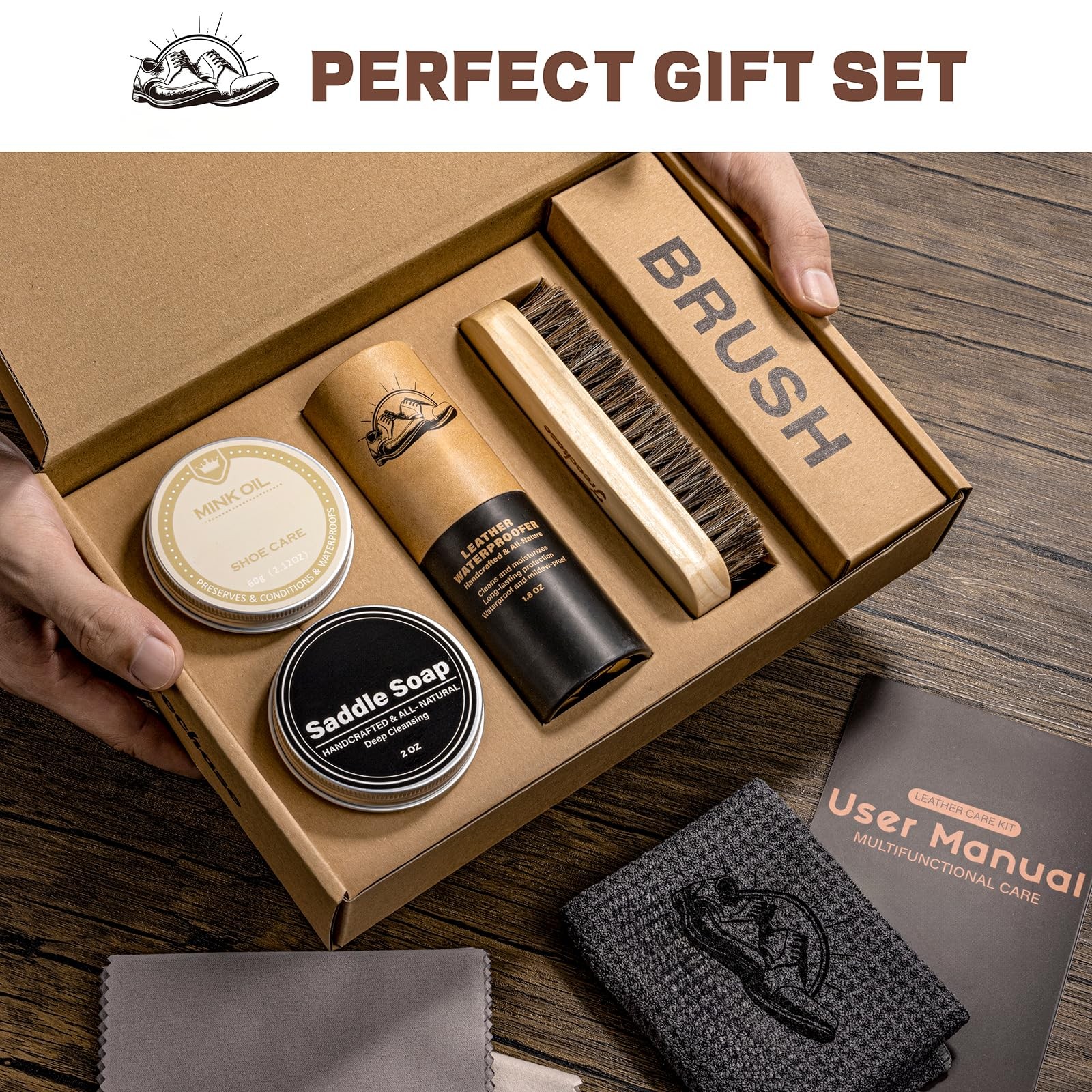 Leather Cleaner and Conditioner Kit – Saddle Soap, Mink Oil, Waterproofing Wa…
