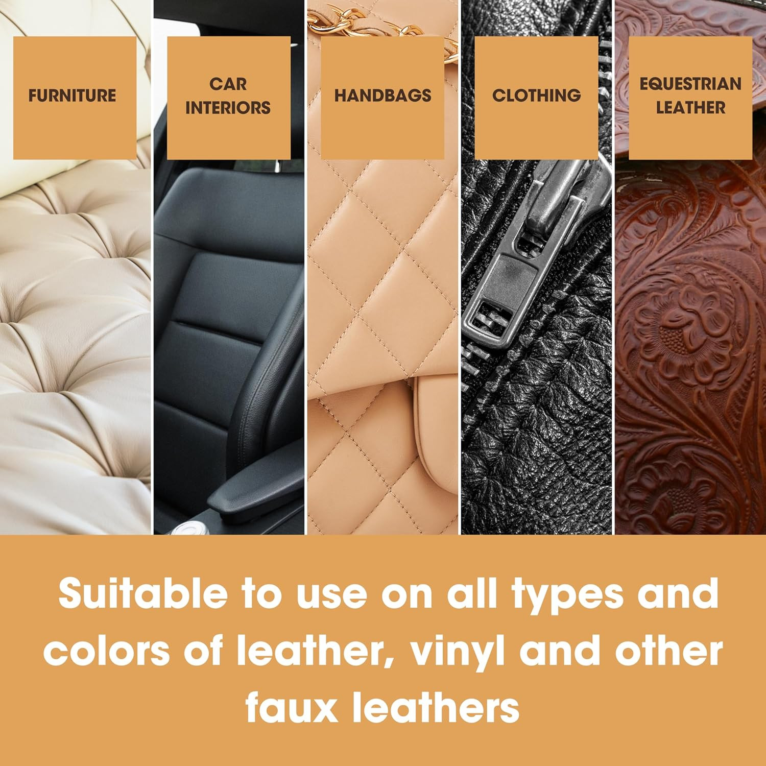Large Leather Care Kit | Leather Cleaner + Conditioning Protection Cream for Fur