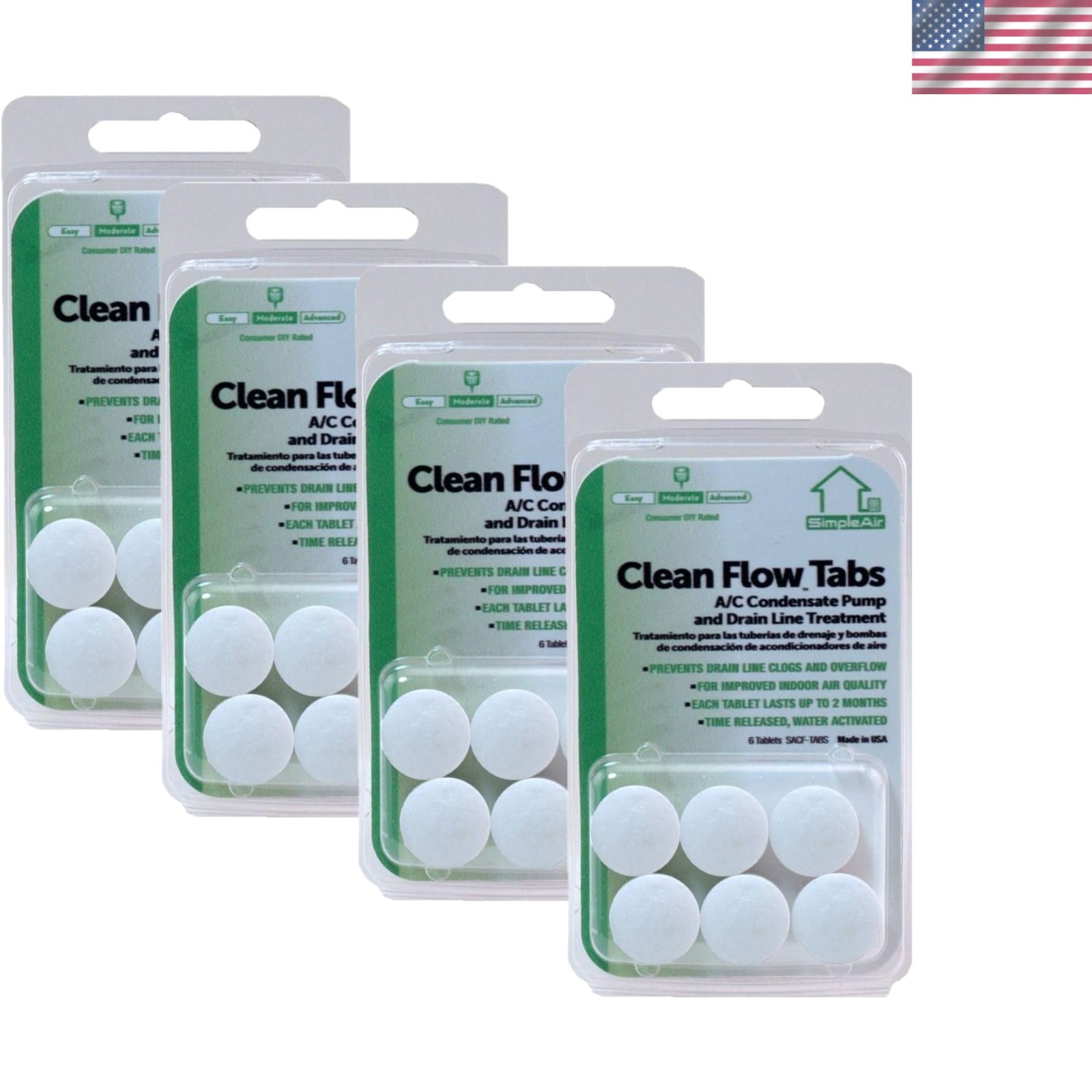 Effective 6 Count Drain Line Cleaning Tabs – Ideal for AC & HVAC Systems