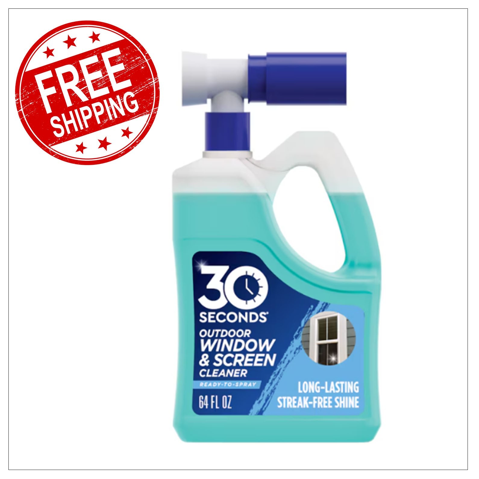 30 SECONDS Ready to Use Outdoor Window and Screen 64 fl oz Hose end sprayer Gla